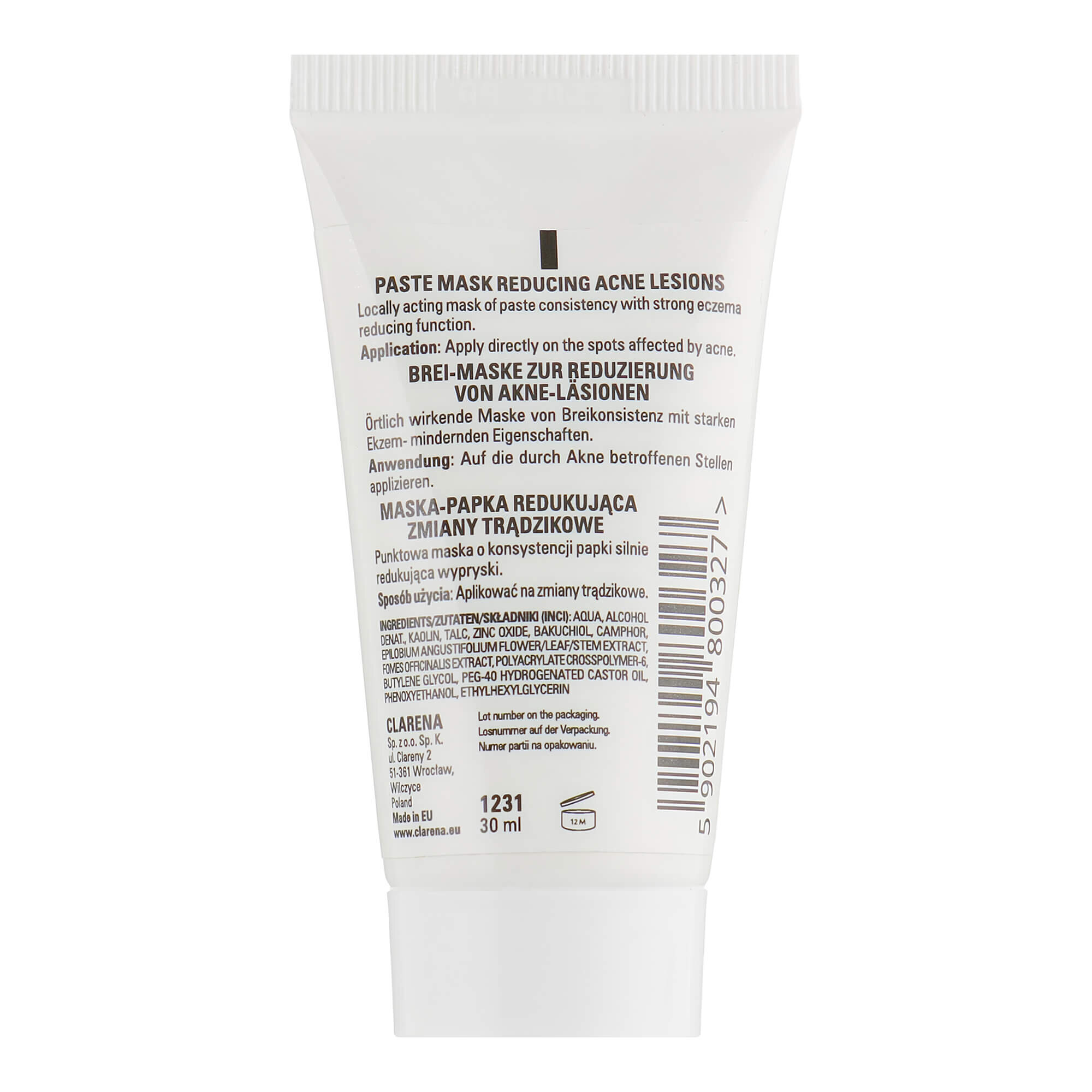 Маска для лица, против акне Clarena Acne Reductor Mask
