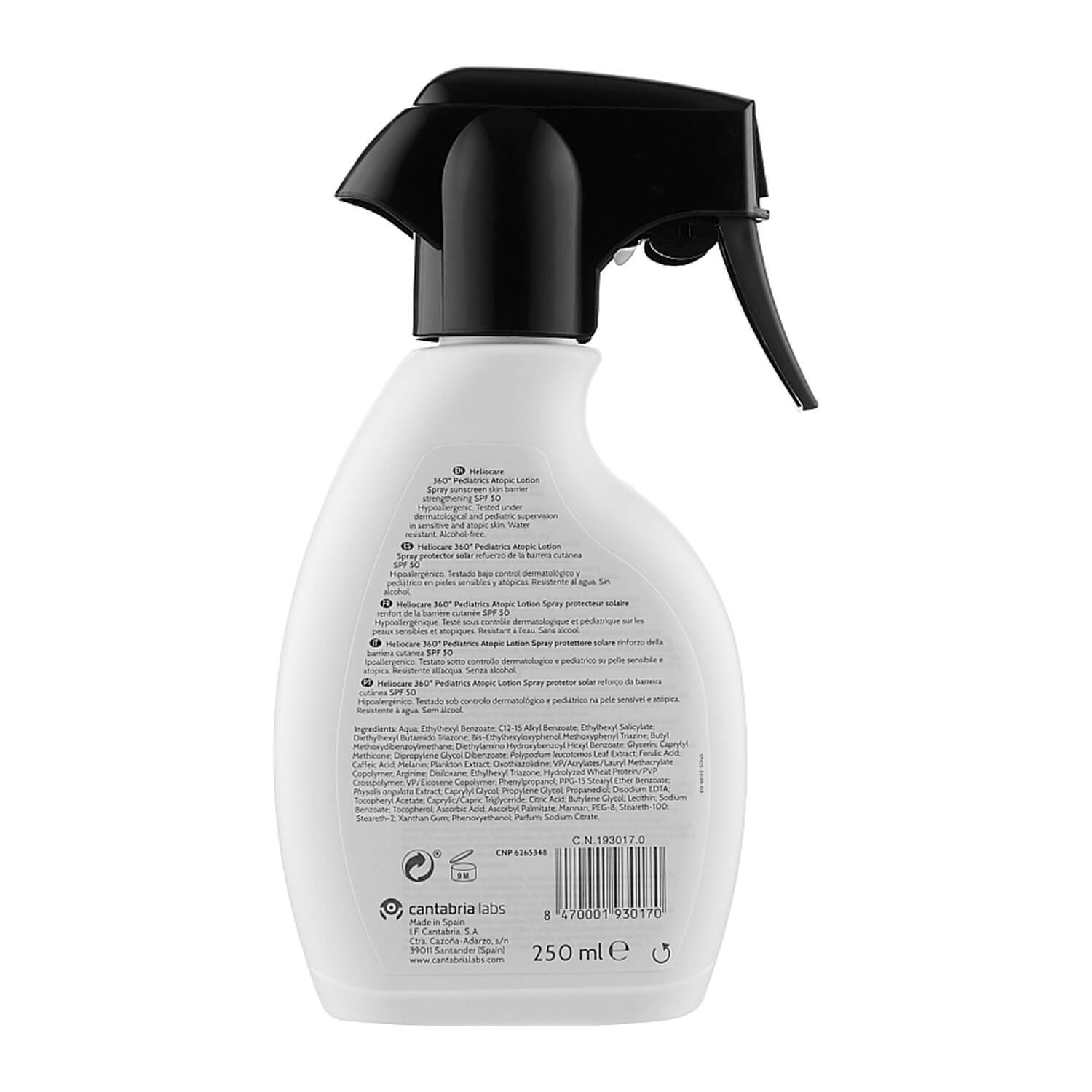 Дитячий сонцезахисний спрей для атопічної шкіри Cantabria Labs Heliocare Spray SPF 50 