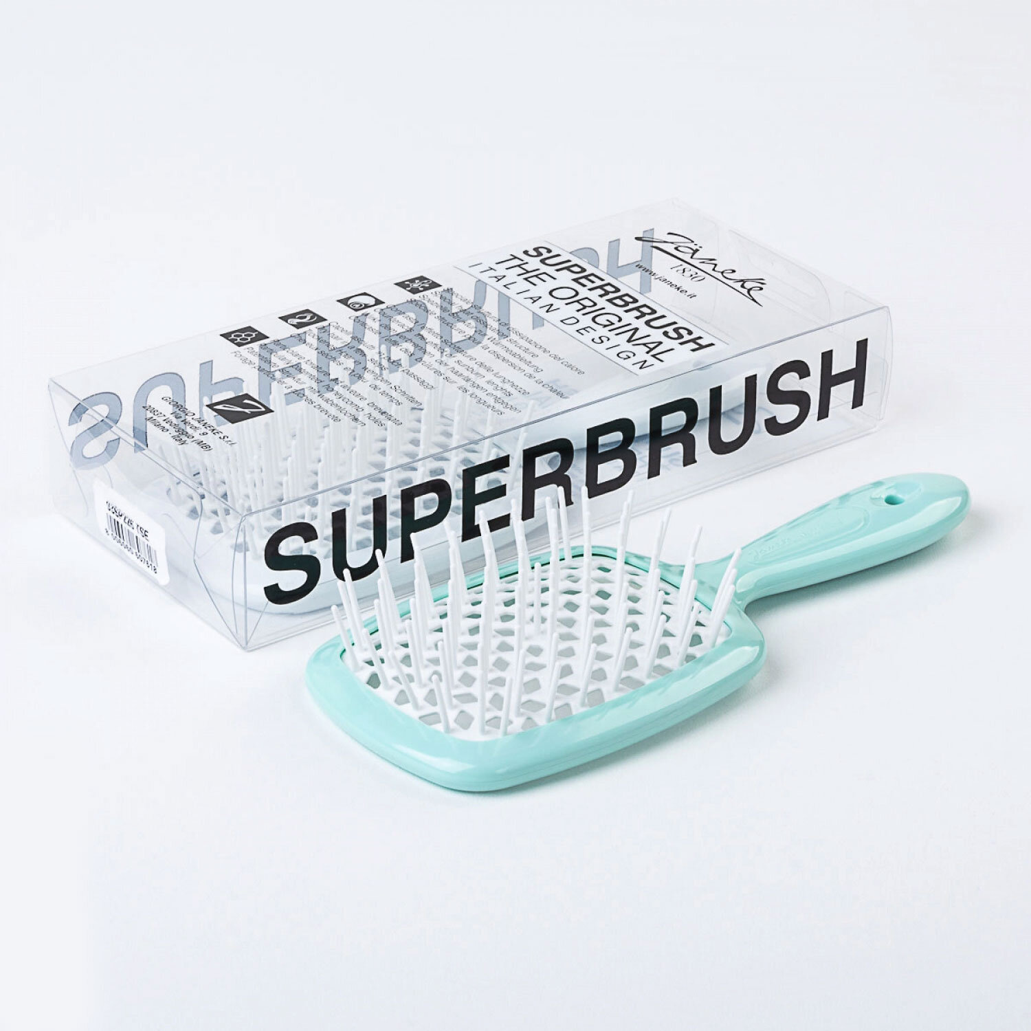 Janeke Superbrush Standart Tiffany Гребінець блакитний з білим