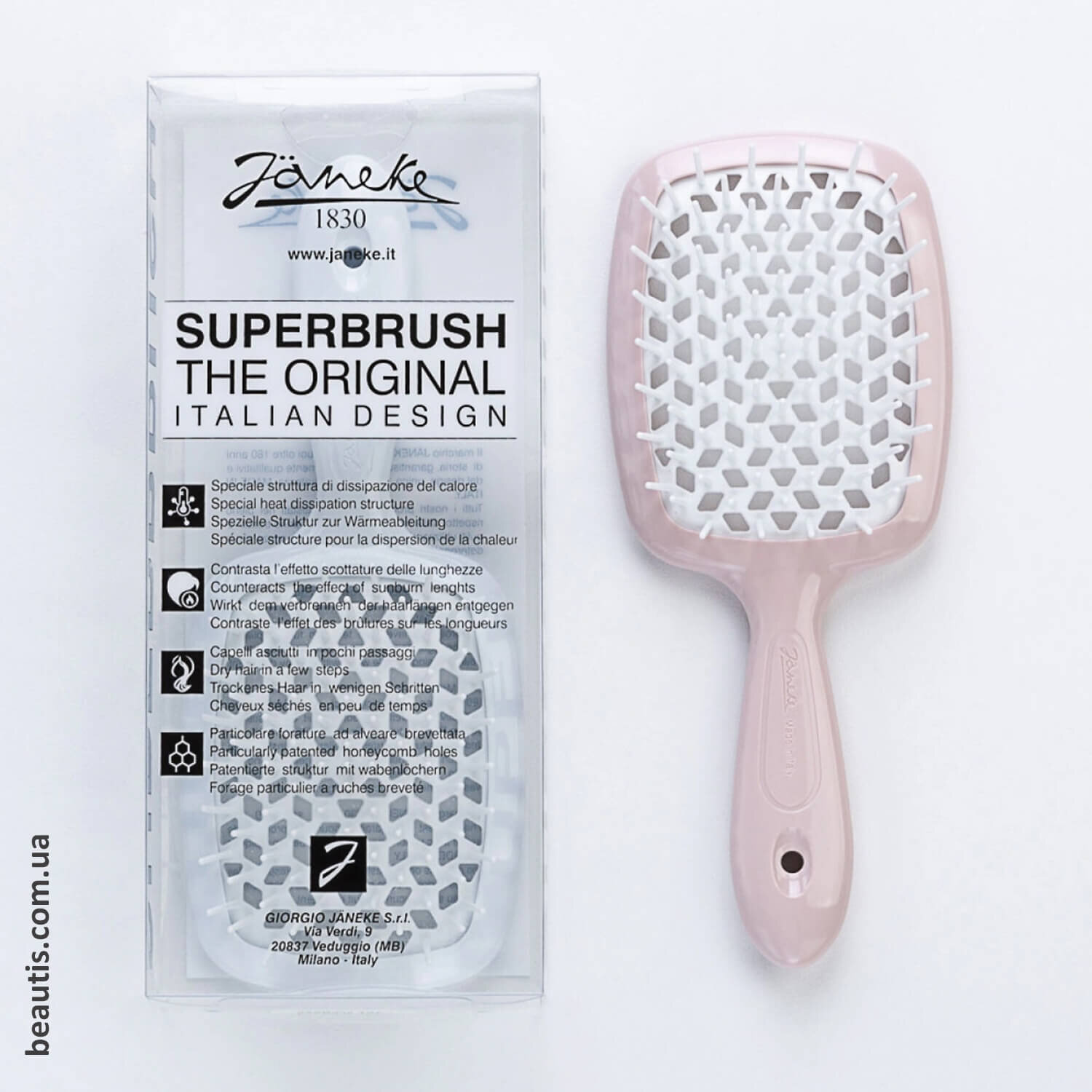 Гребінець нюдовий Janeke Superbrush Standart Nude