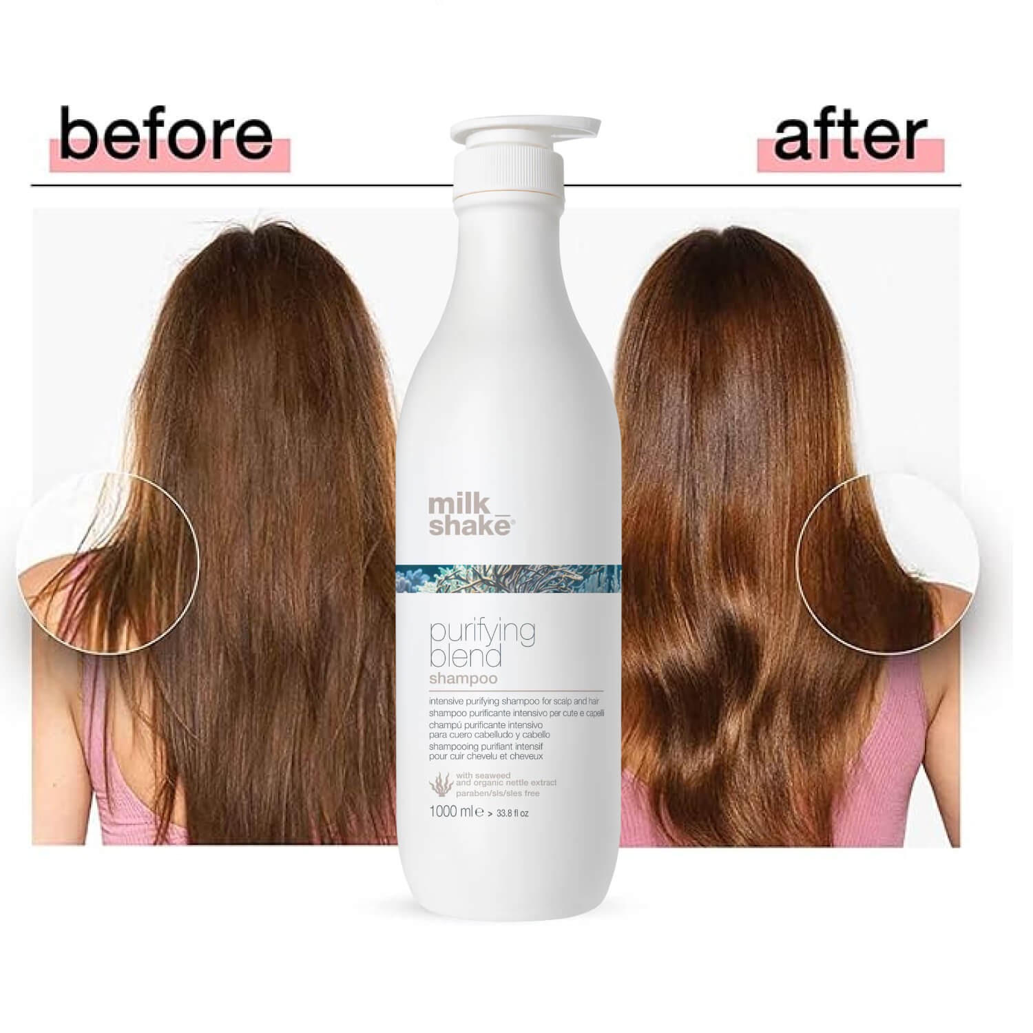 Очищающий шампунь от перхоти Milk Shake Purifying Blend Shampoo