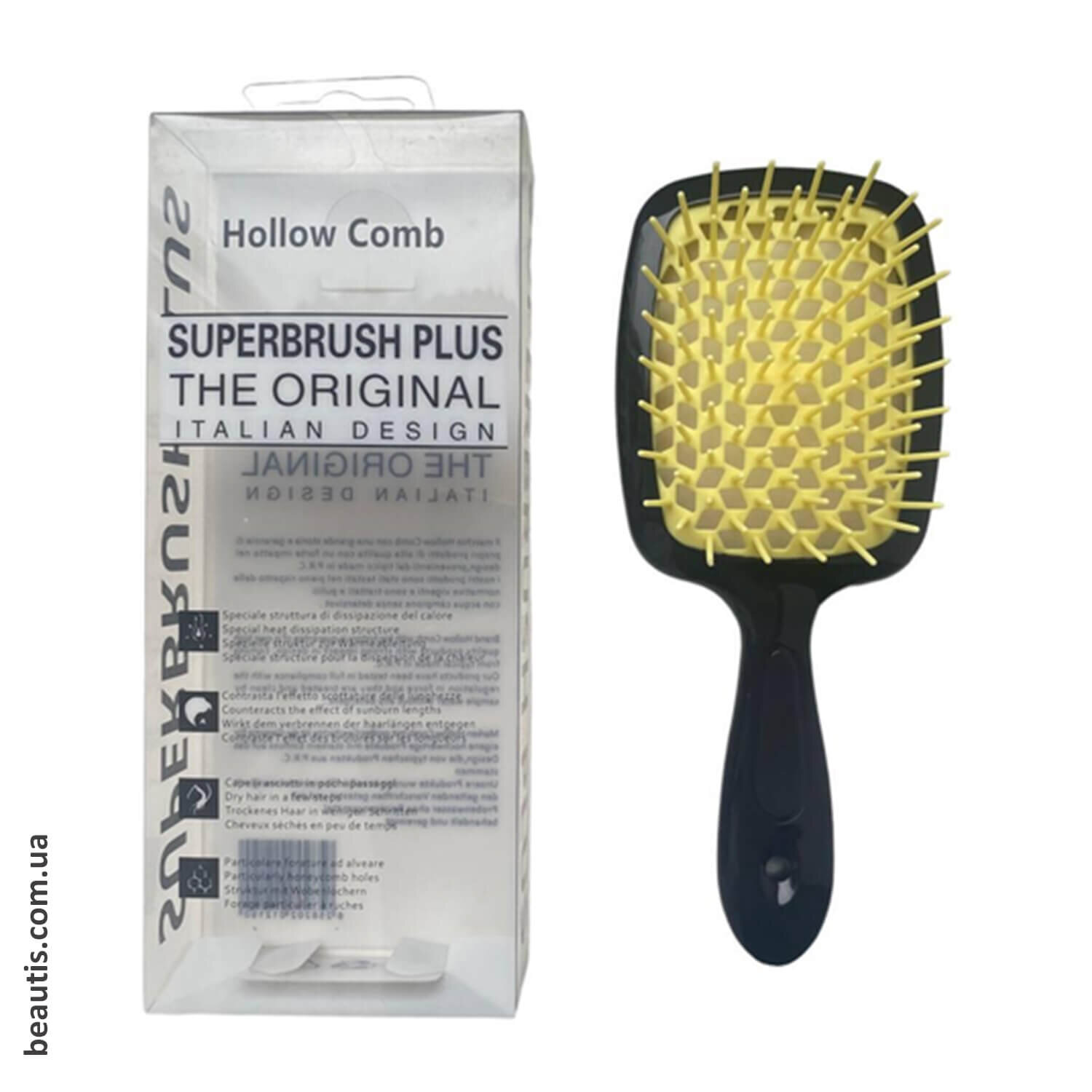 Расческа Janeke Superbrush Standart Black Yellow (черный-желтый)