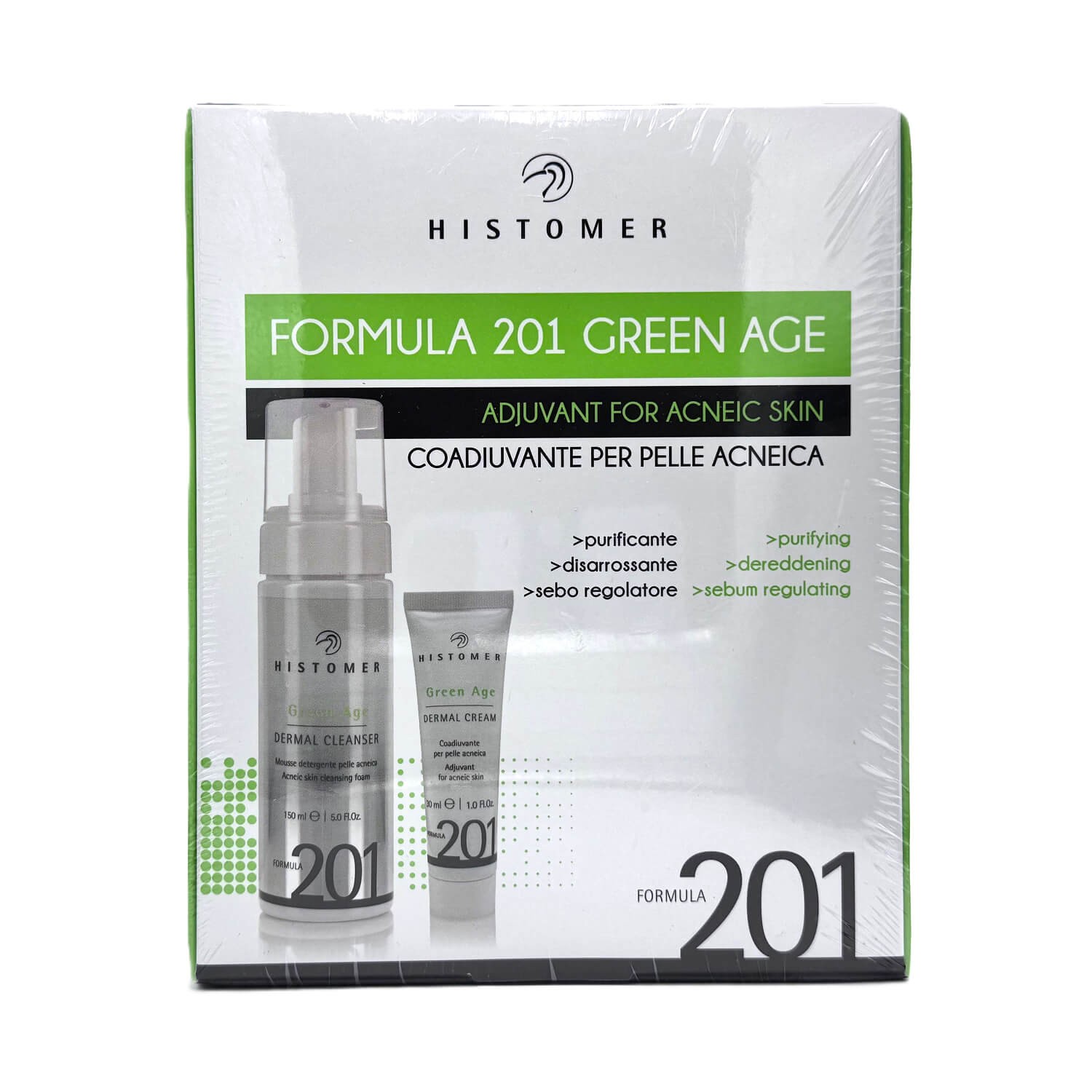 Набір комплексного догляду для шкіри з акне Histomer Formula 201 Green Age Complete Acne Kit