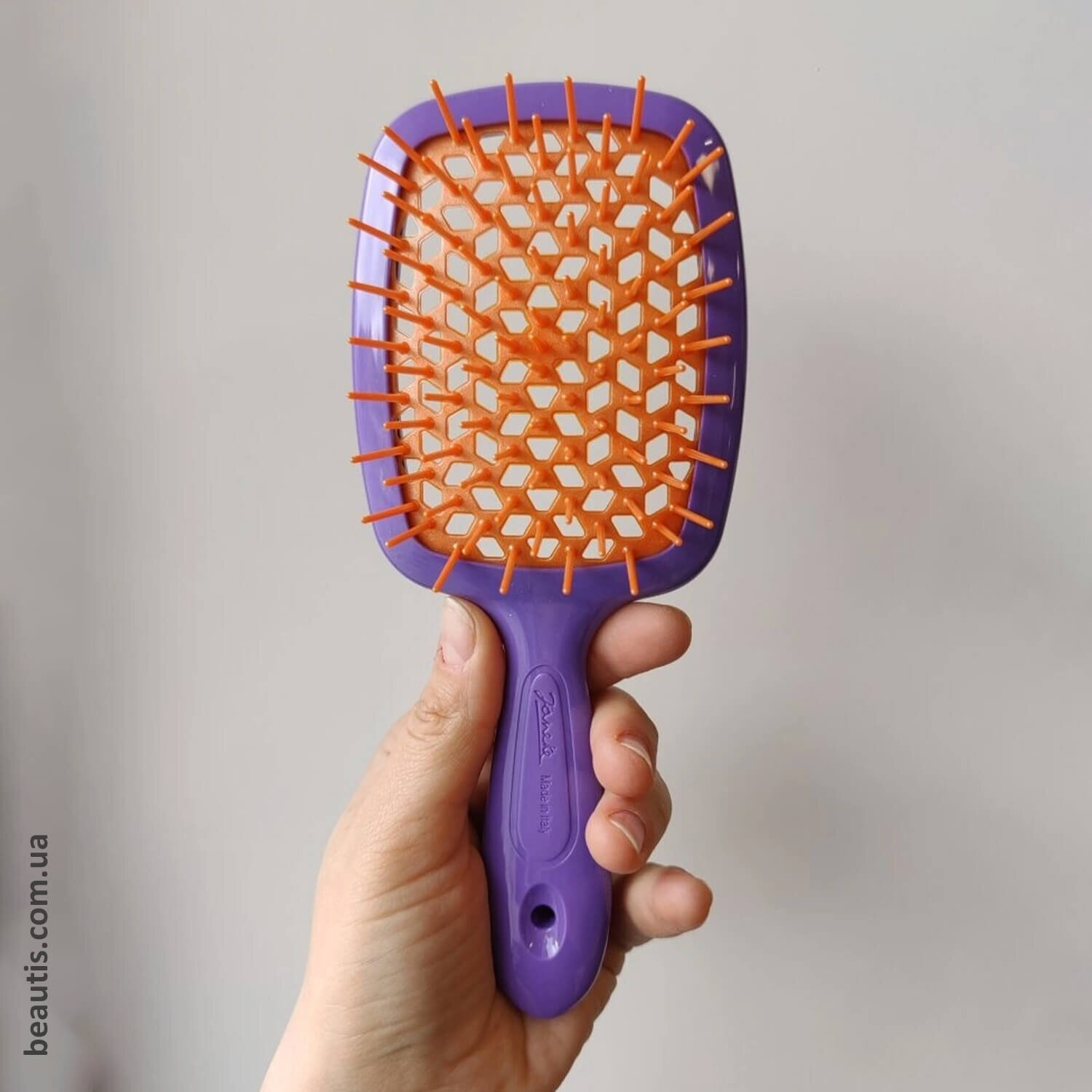 Расческа фиолетовая с коралловым Janeke Superbrush Standart Purple & Coral