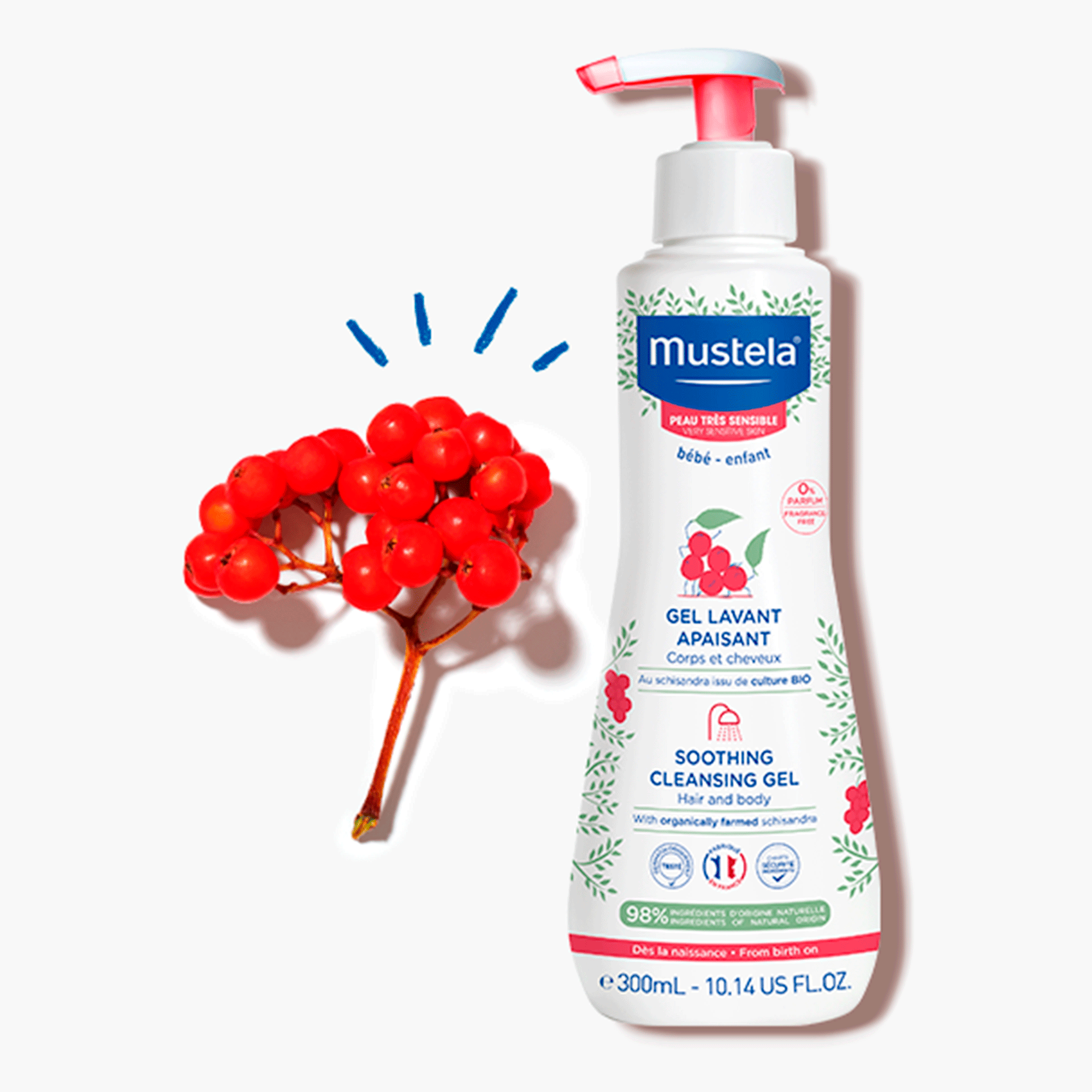Очищающий гель для чувствительной кожи Mustela Soothing Cleansing Gel 