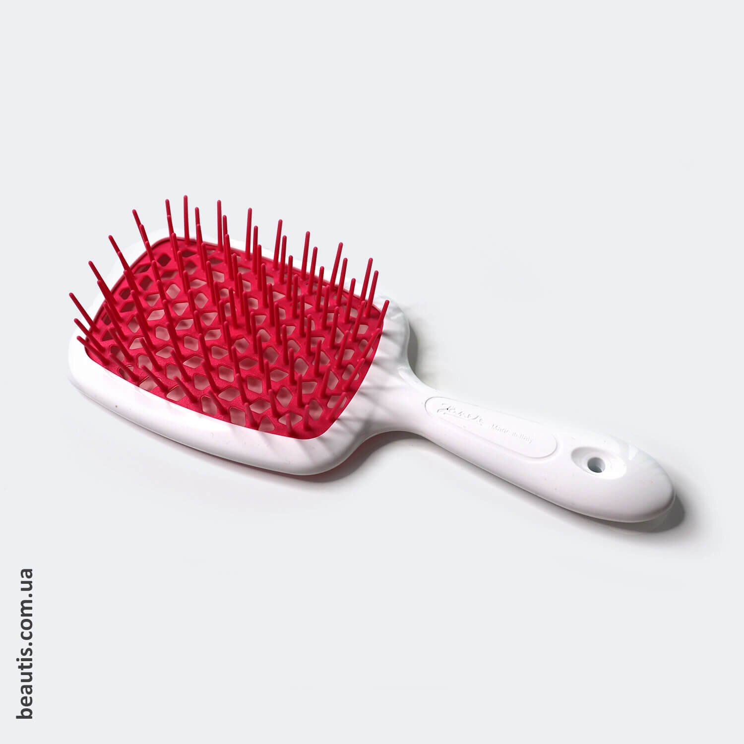 Расческа белая с розовым Janeke Superbrush Small White & Pink