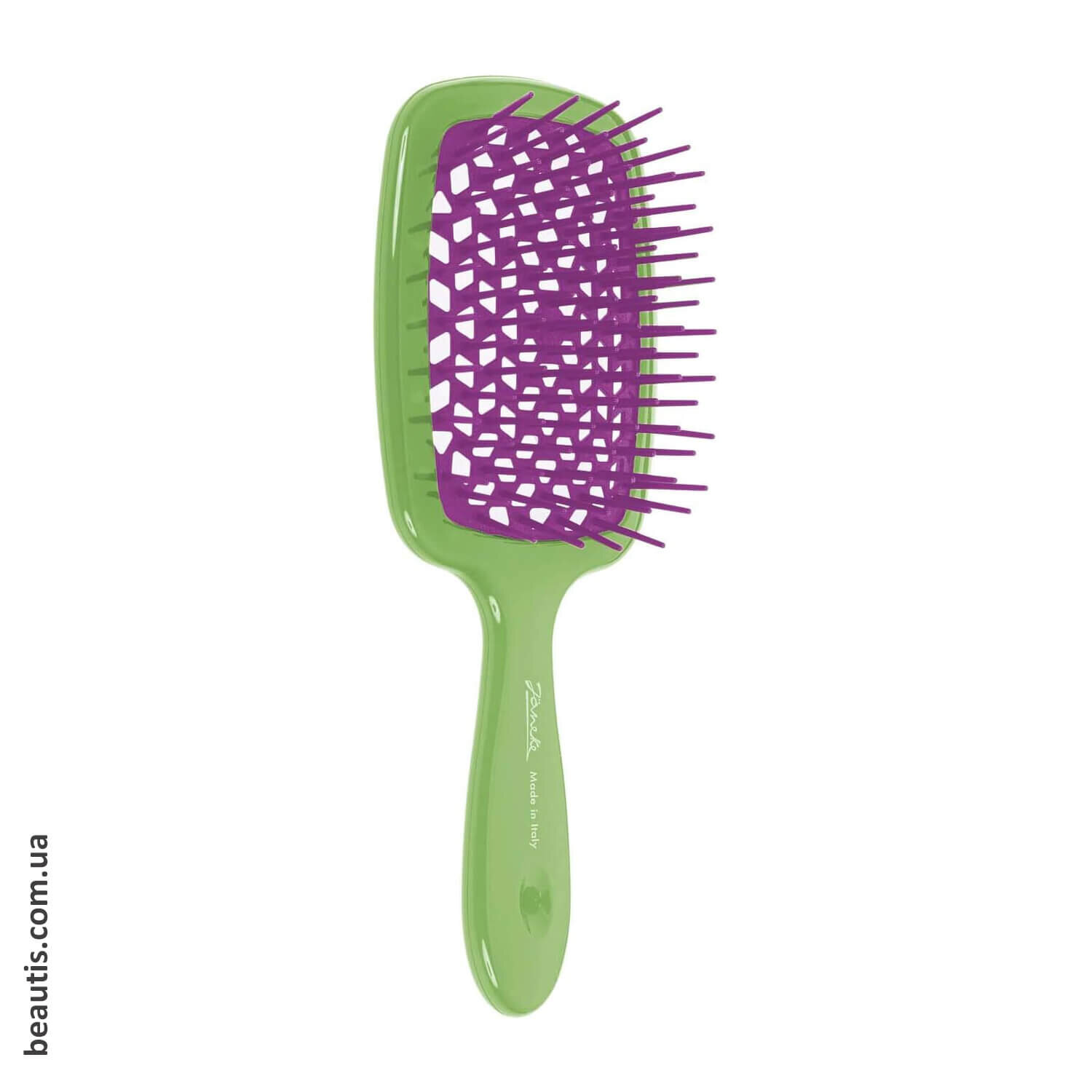 Гребінець салатовий сфіолетовий Janeke Superbrush Standart Light green Violet