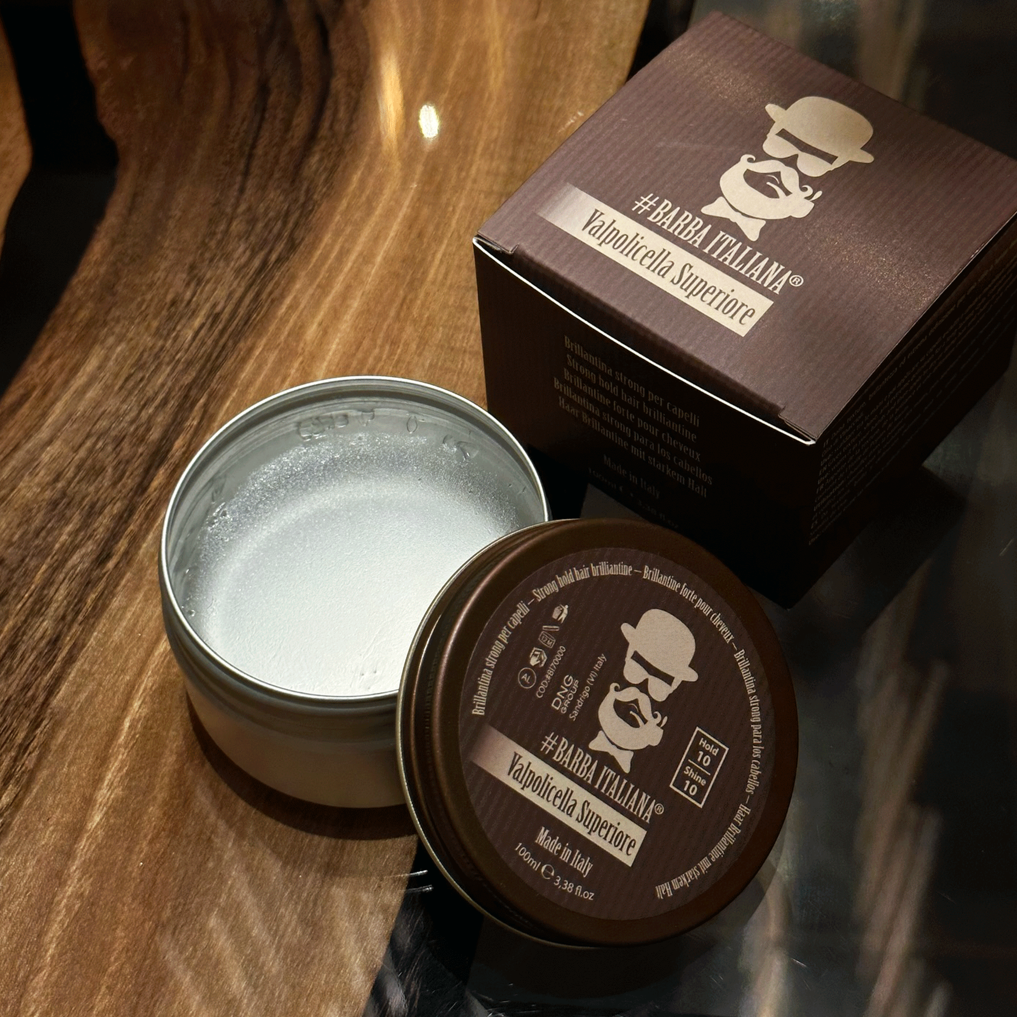 Бриолин для волос сильной фиксации Barba Italiana Strong Hold Hair Brilliantine Valpolicella Superiore