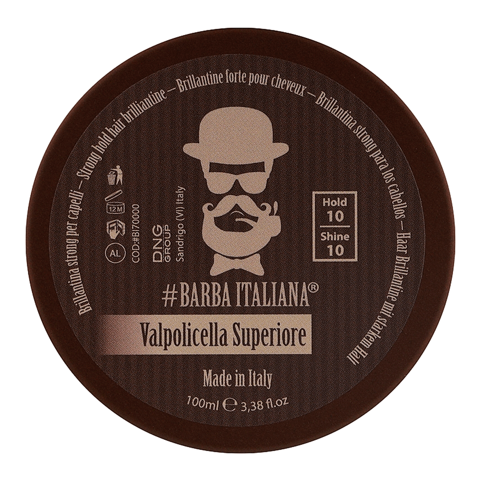 Бриолин для волос сильной фиксации Barba Italiana Strong Hold Hair Brilliantine Valpolicella Superiore