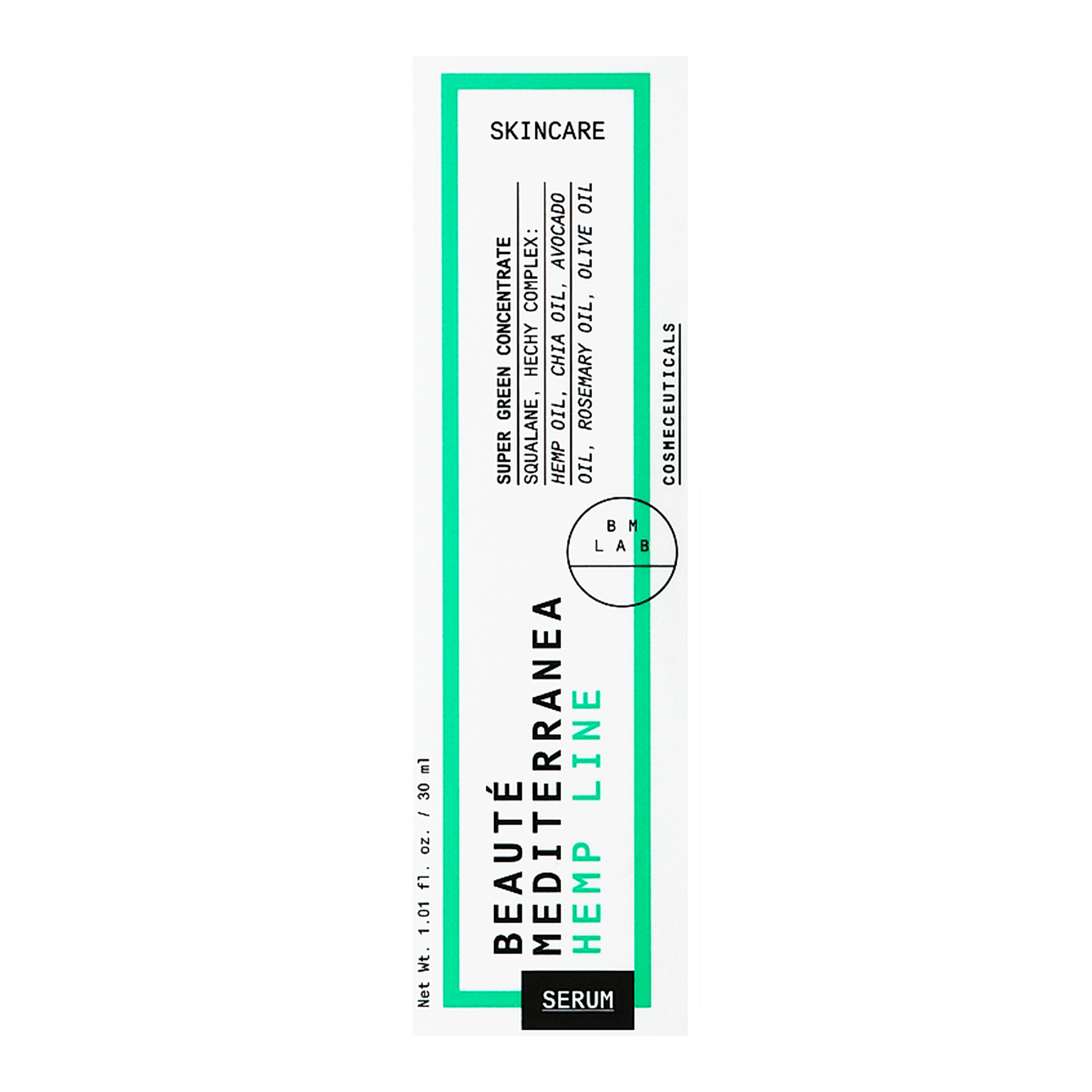 Сироватка-концентрат для обличчя з олією насіння конопель Beaute Mediterranea Hemp Line Super Green Concentrate