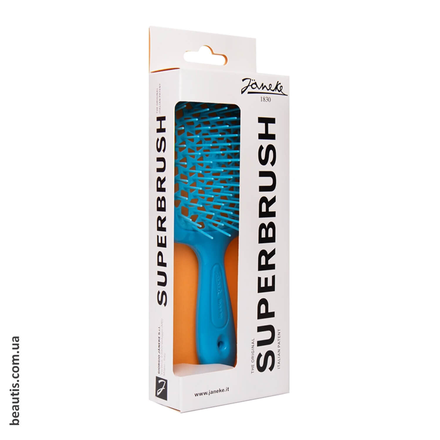 Маленькая расческа неоновый синий Janeke Superbrush Small Turchese Fluorescente