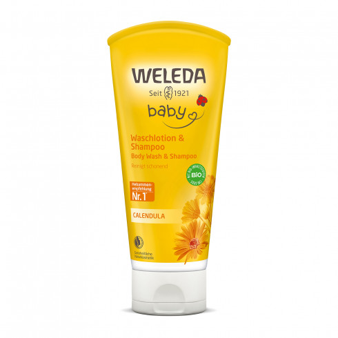 Дитячий шампунь-гель для волосся та тіла Календула Weleda Calendula Waschlotion & Shampoo