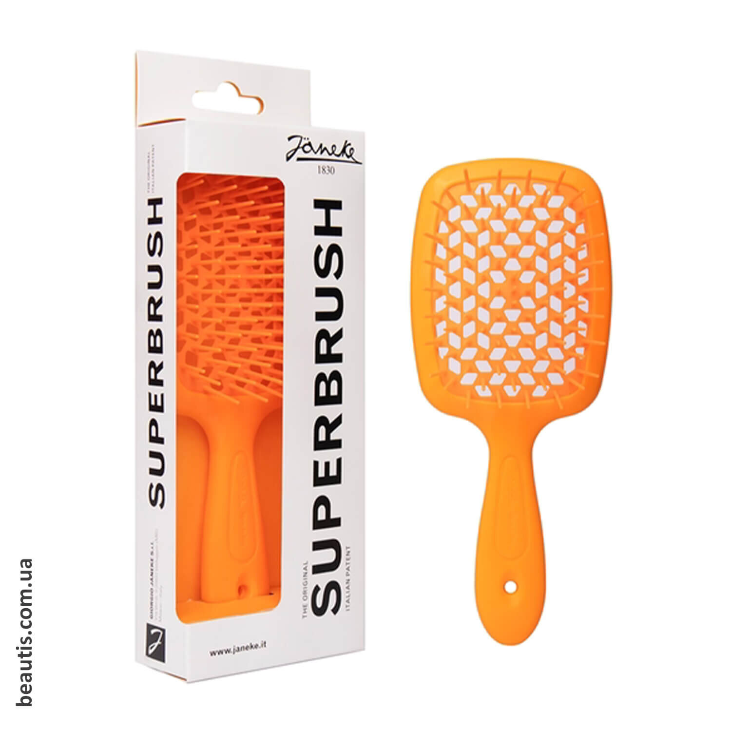 Расческа неоновая оранжевая Janeke Superbrush Standart Arancio Fluorescente
