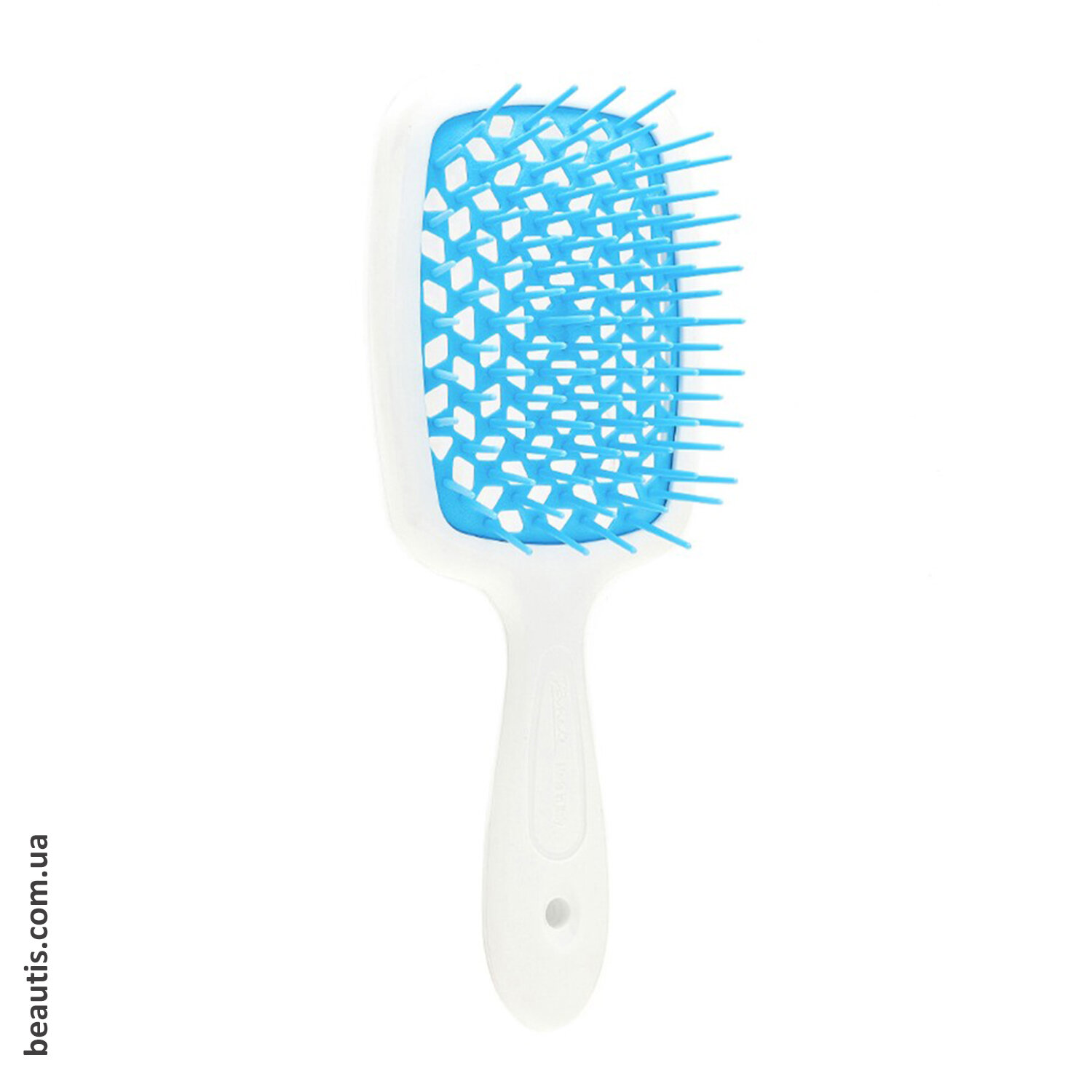 Гребінець білий з блакитним Janeke Superbrush Standart White & Blue