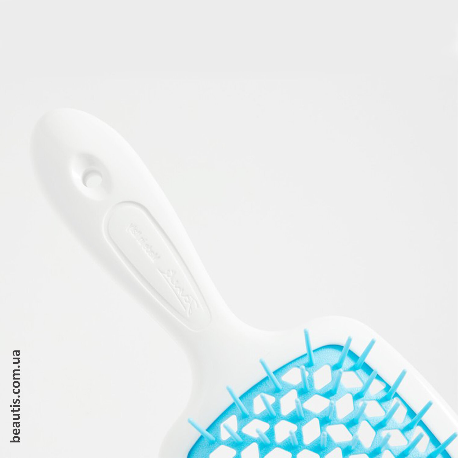 Гребінець білий з блакитним Janeke Superbrush Standart White & Blue