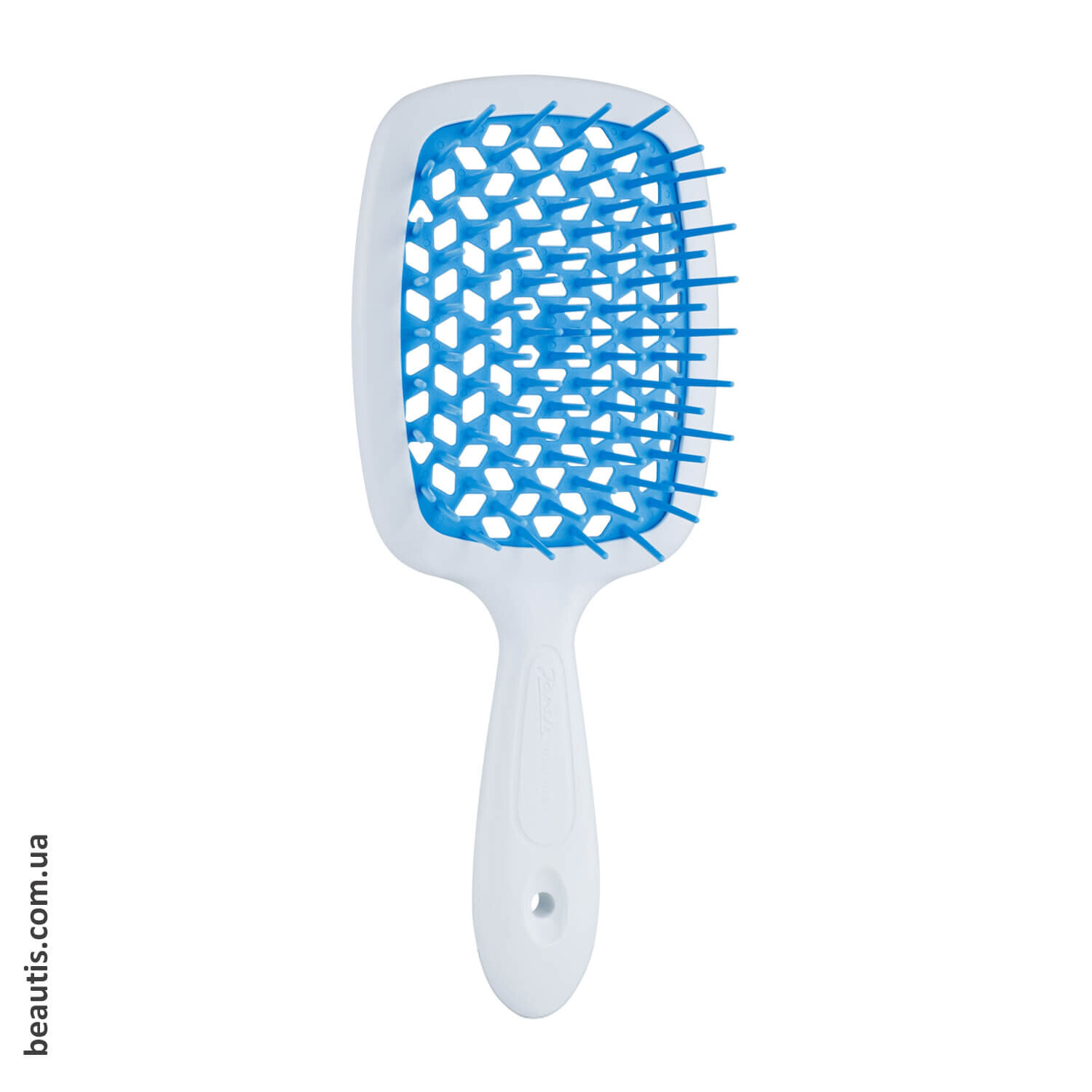 Гребінець білий з блакитним Janeke Superbrush Standart White & Blue