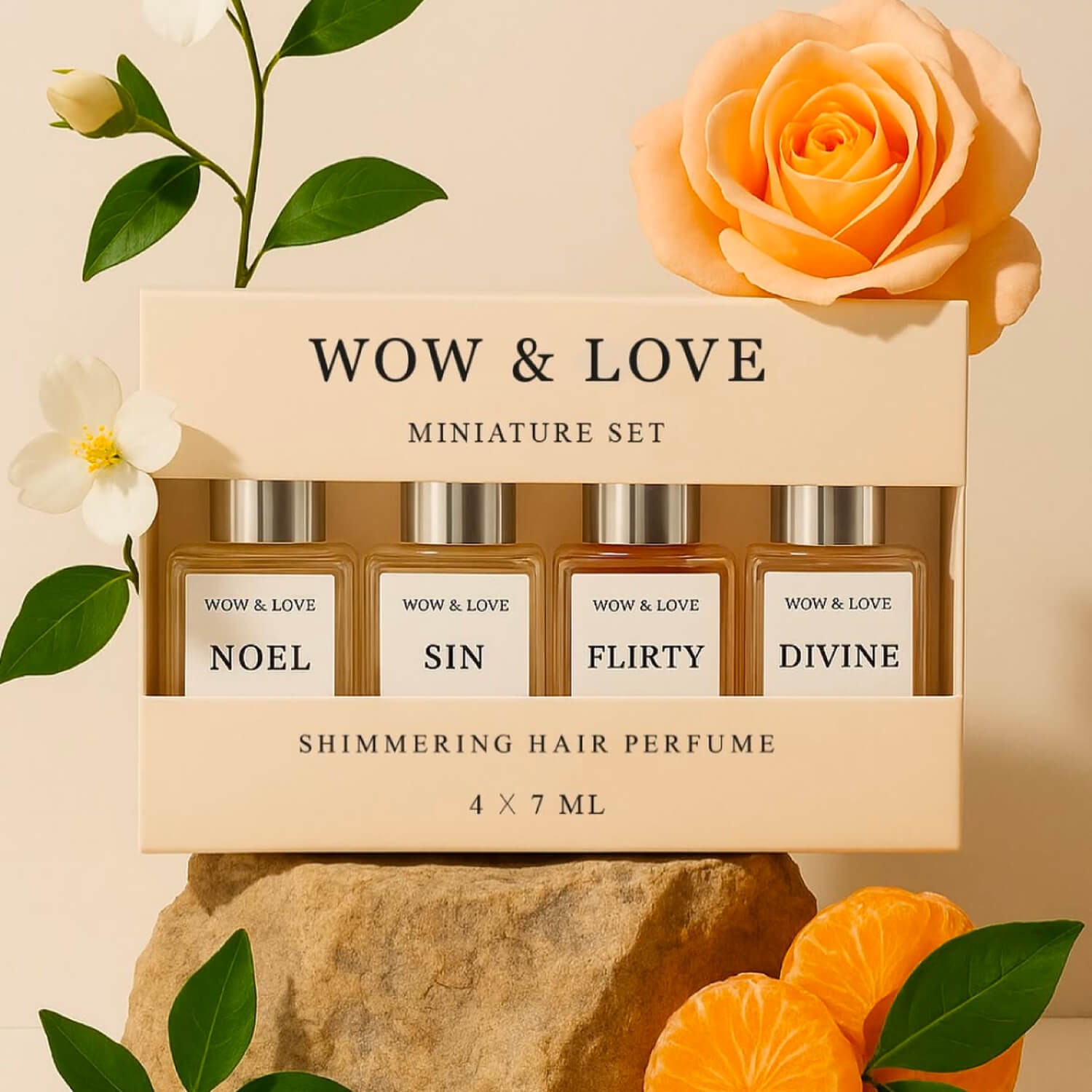 Набор миниатюр парфюм-блеск для волос Wow & Love Set of Miniature Perfume-hair Gloss