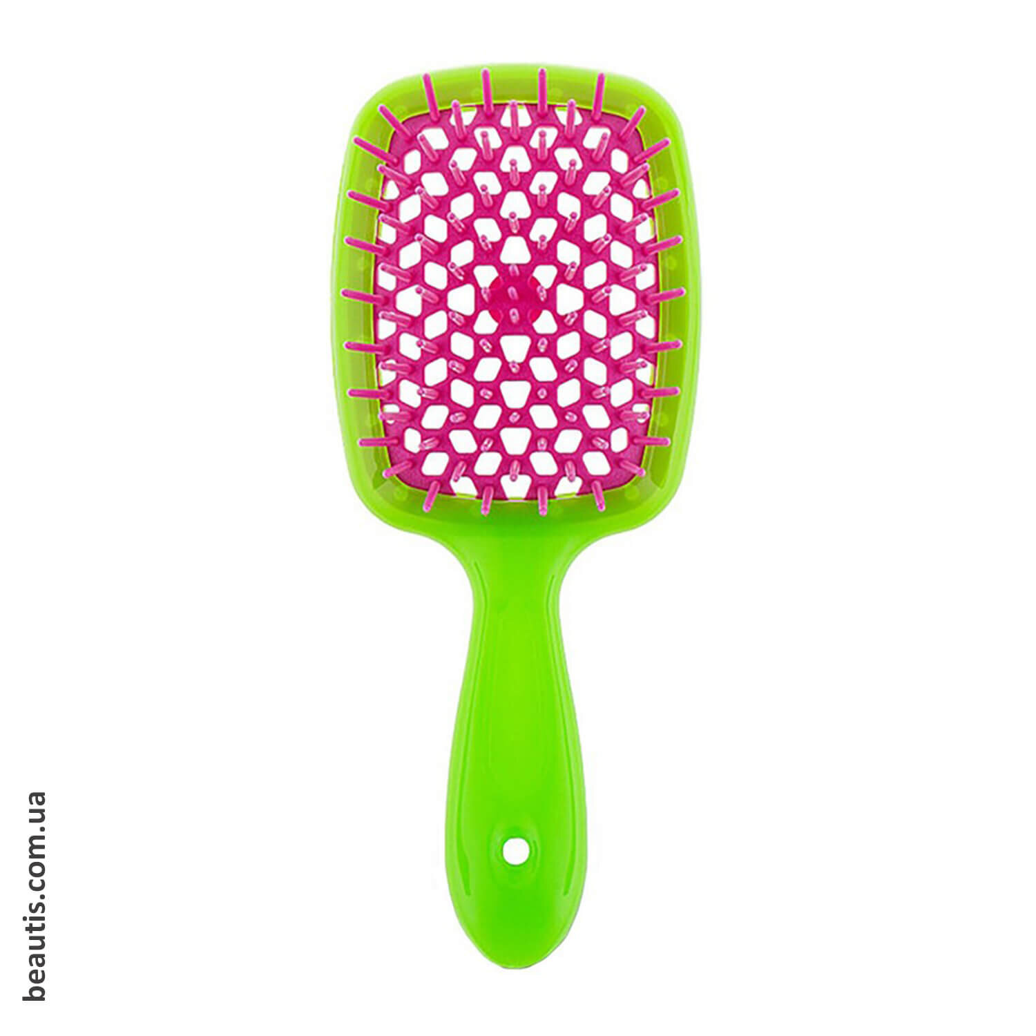 Гребінець салатовий з рожевим Janeke Superbrush Standart Gree Fuxia
