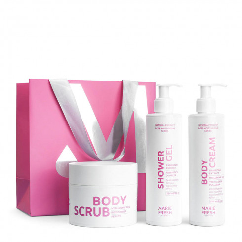 Набор Увлажняющая серия для тела в розовом пакете Marie Fresh Cosmetics Deep Moisturizing