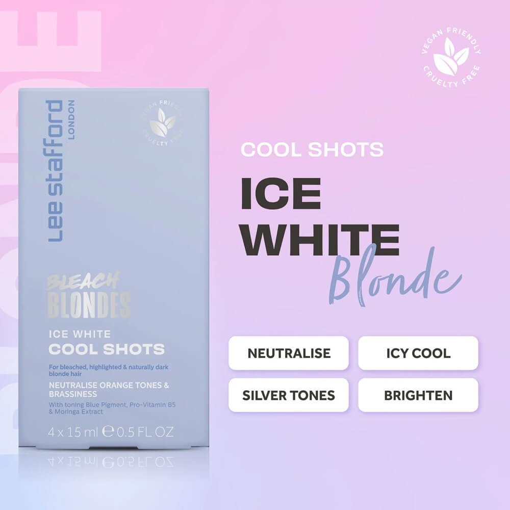 Тонирующие ампулы с синим пигментом Lee Stafford Bleach Blondes Ice White Toning Cool Shots