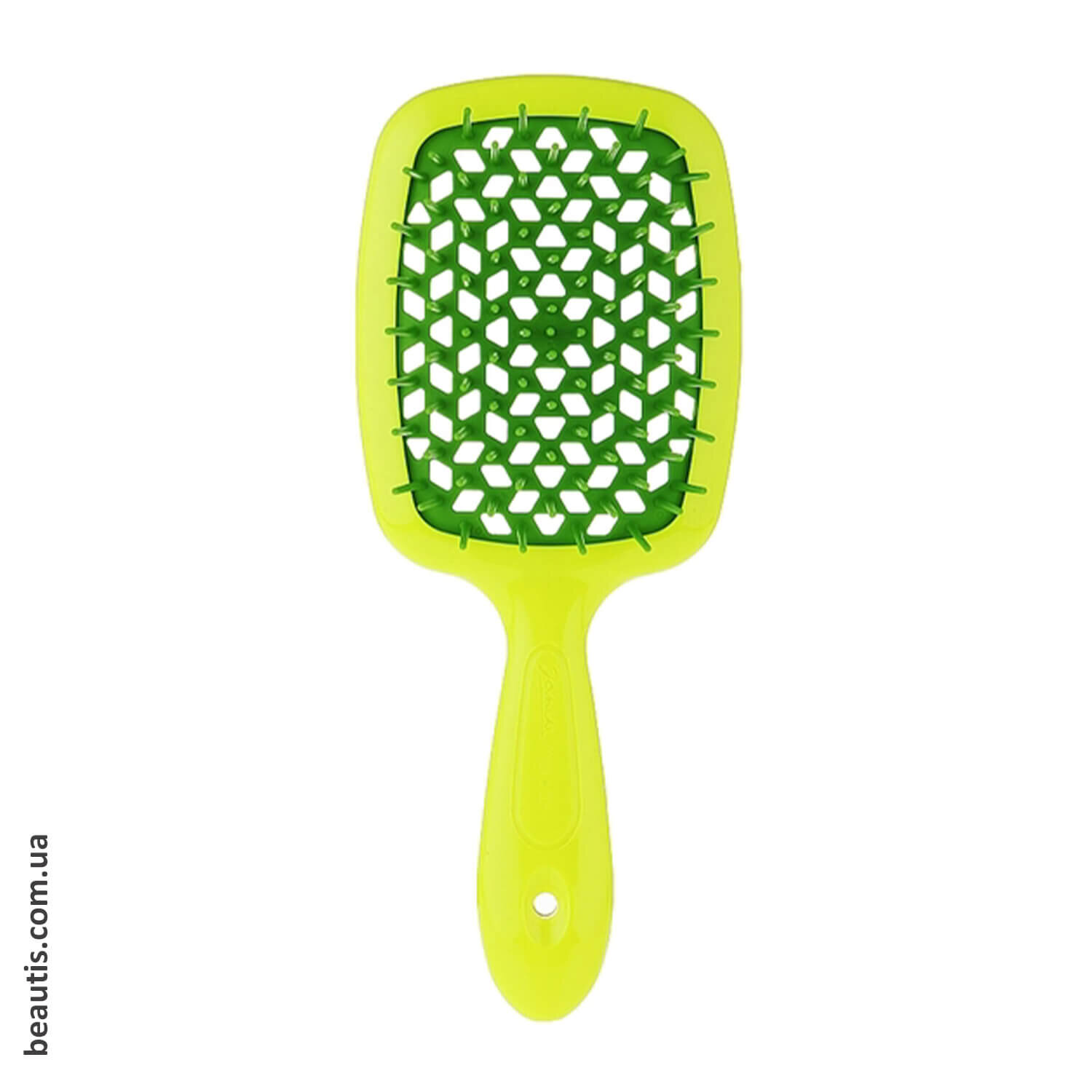 Расческа желтая с зеленым Janeke Superbrush Standart Yellow 