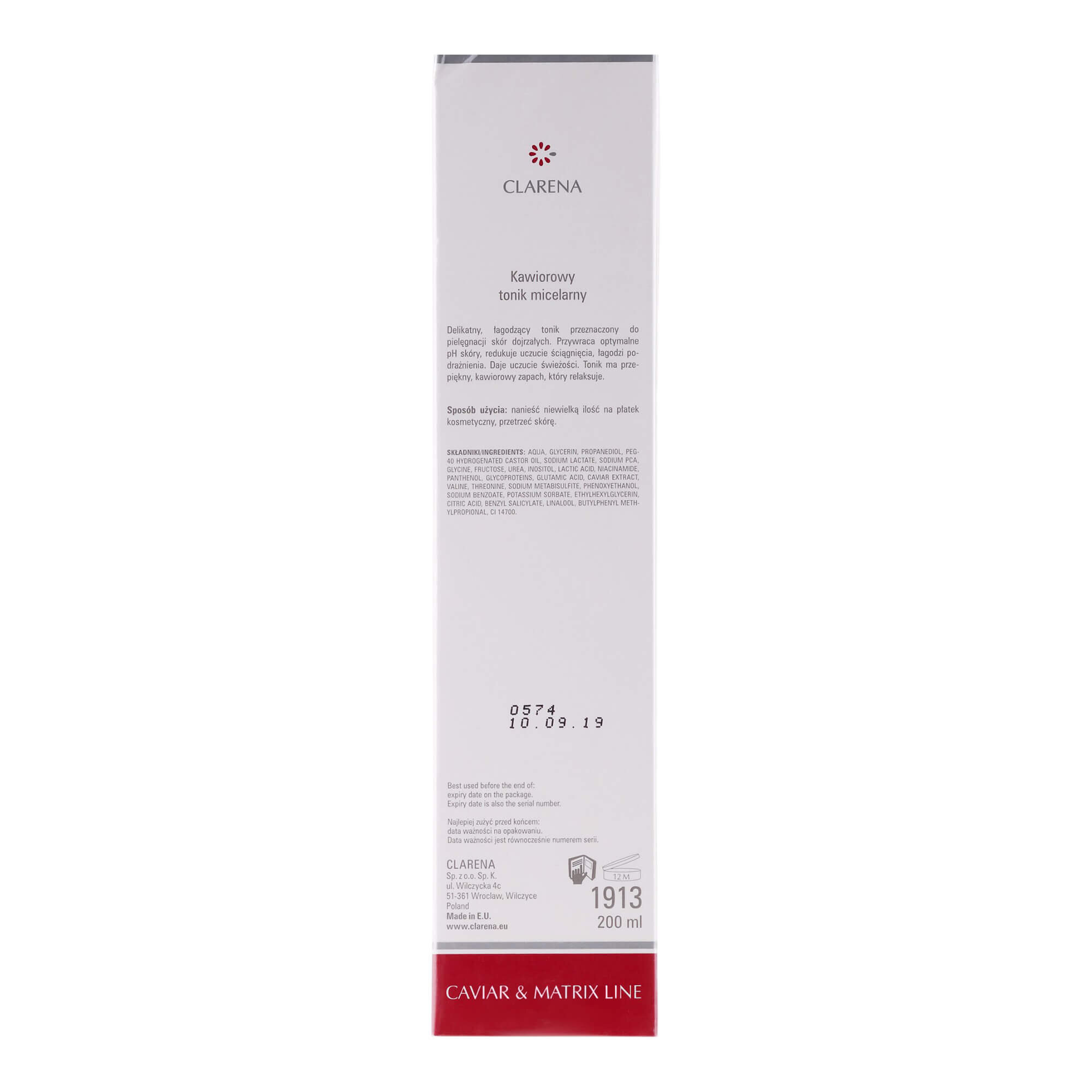 Икорный мицеллярный тоник Clarena Caviar Micellar Tonic