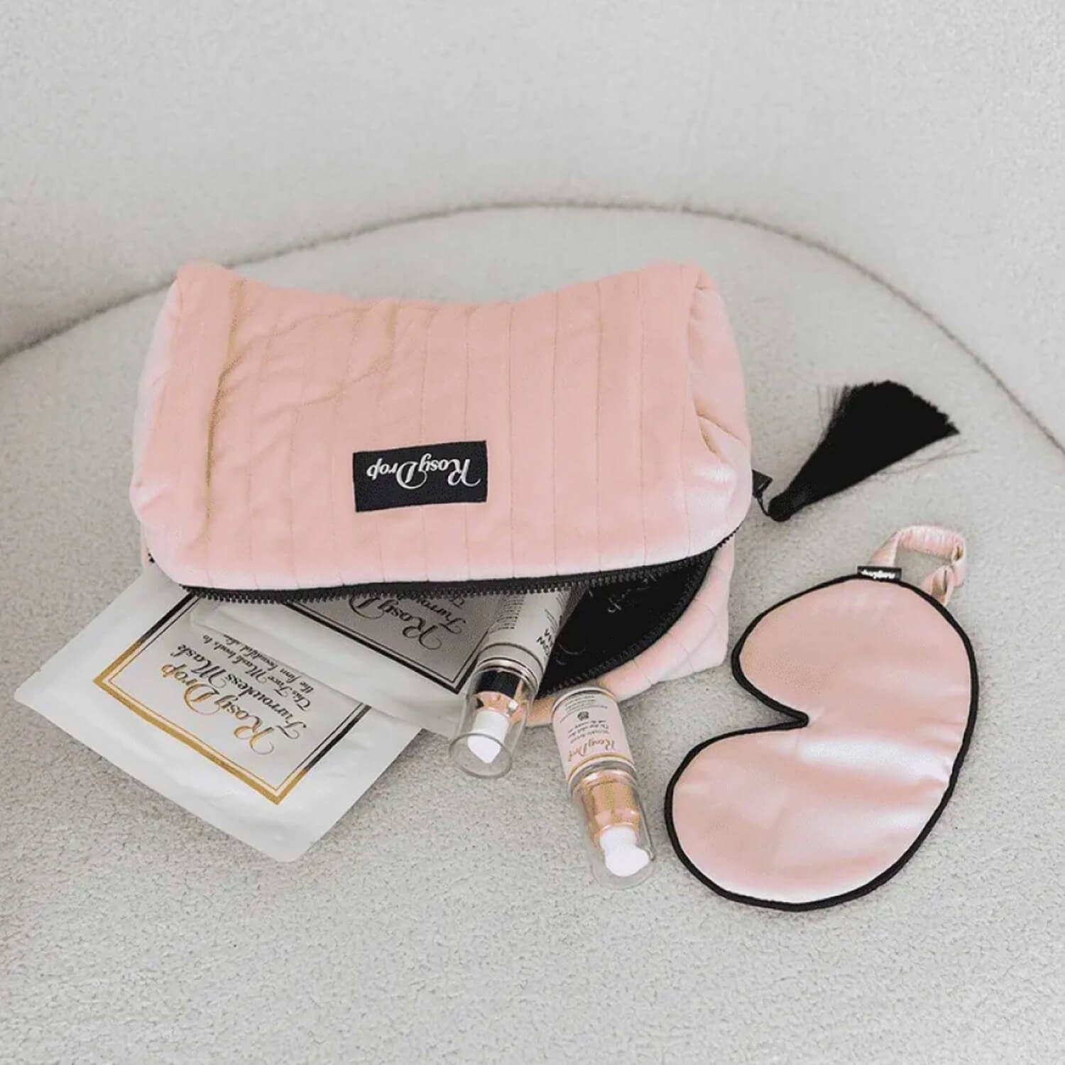 Шелковая маска для сна и мешочек для хранения Rosy Drop Sleep mask