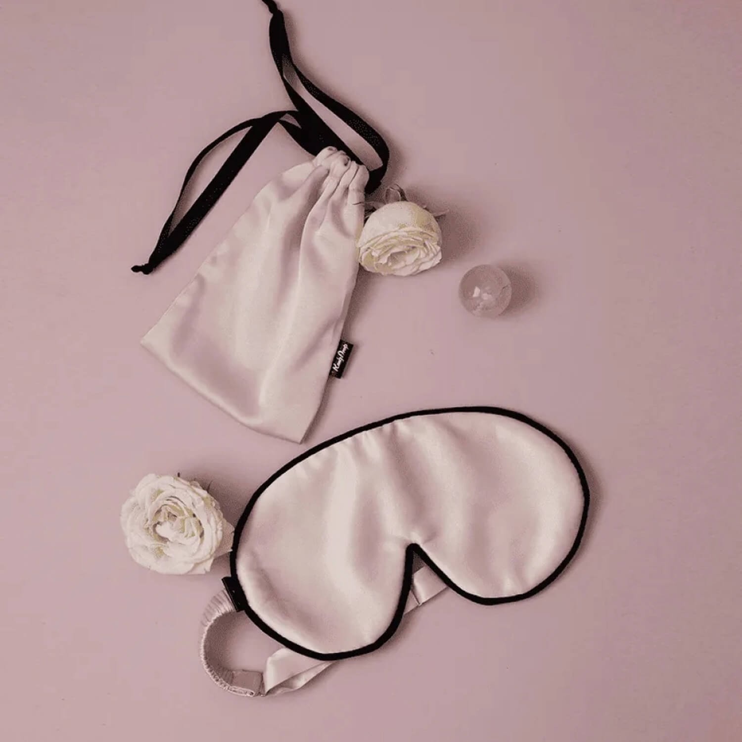 Шелковая маска для сна и мешочек для хранения Rosy Drop Sleep mask
