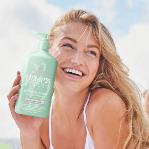 Зволожуюче молочко для тіла на основі огірка та алое з керамідами + B3 Hempz Cucumber & Aloe Herbal Body Moisturizer with Ceramides + B3