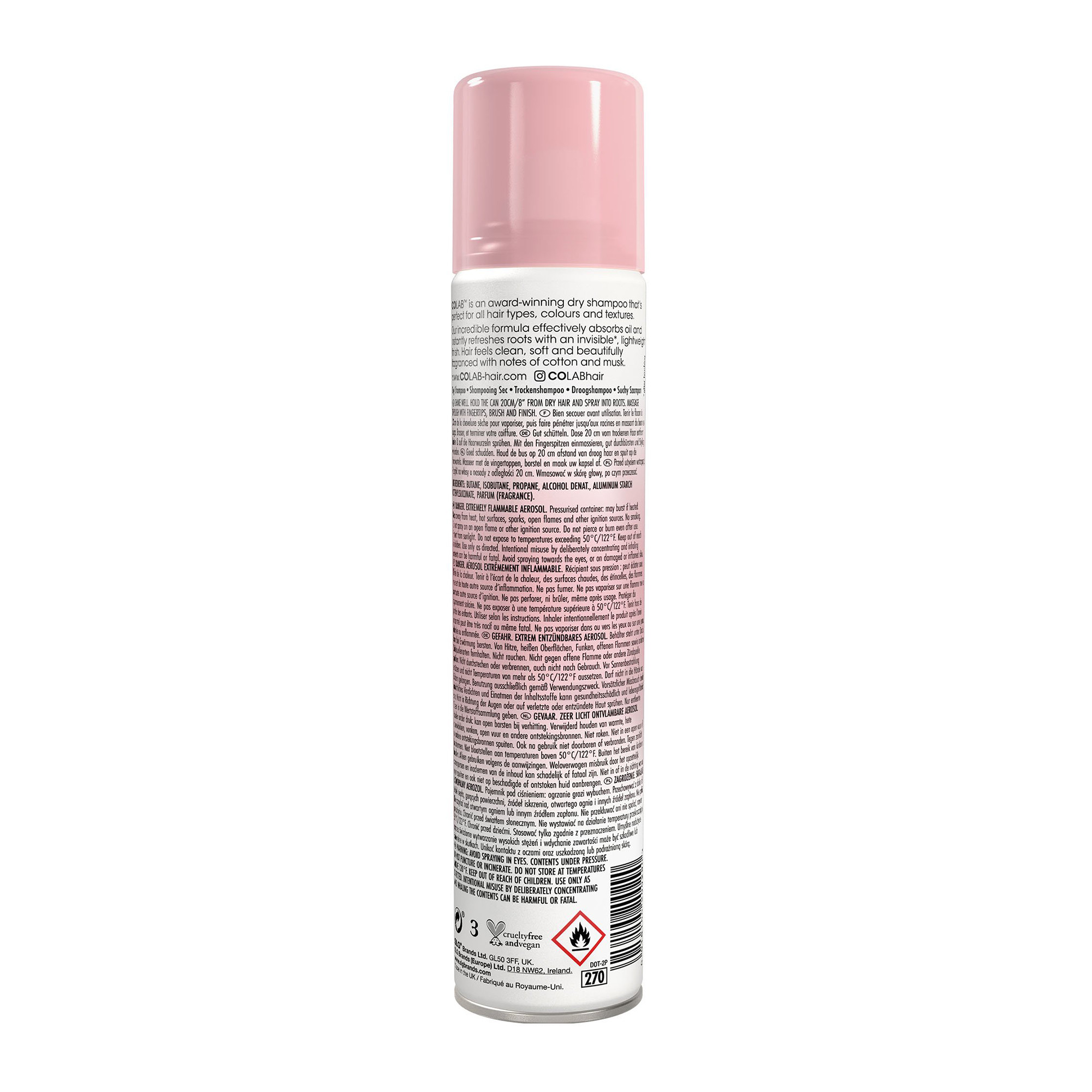 Сухой шампунь для волос с ароматом хлопка и мускуса Colab Dreamer Dry Shampoo