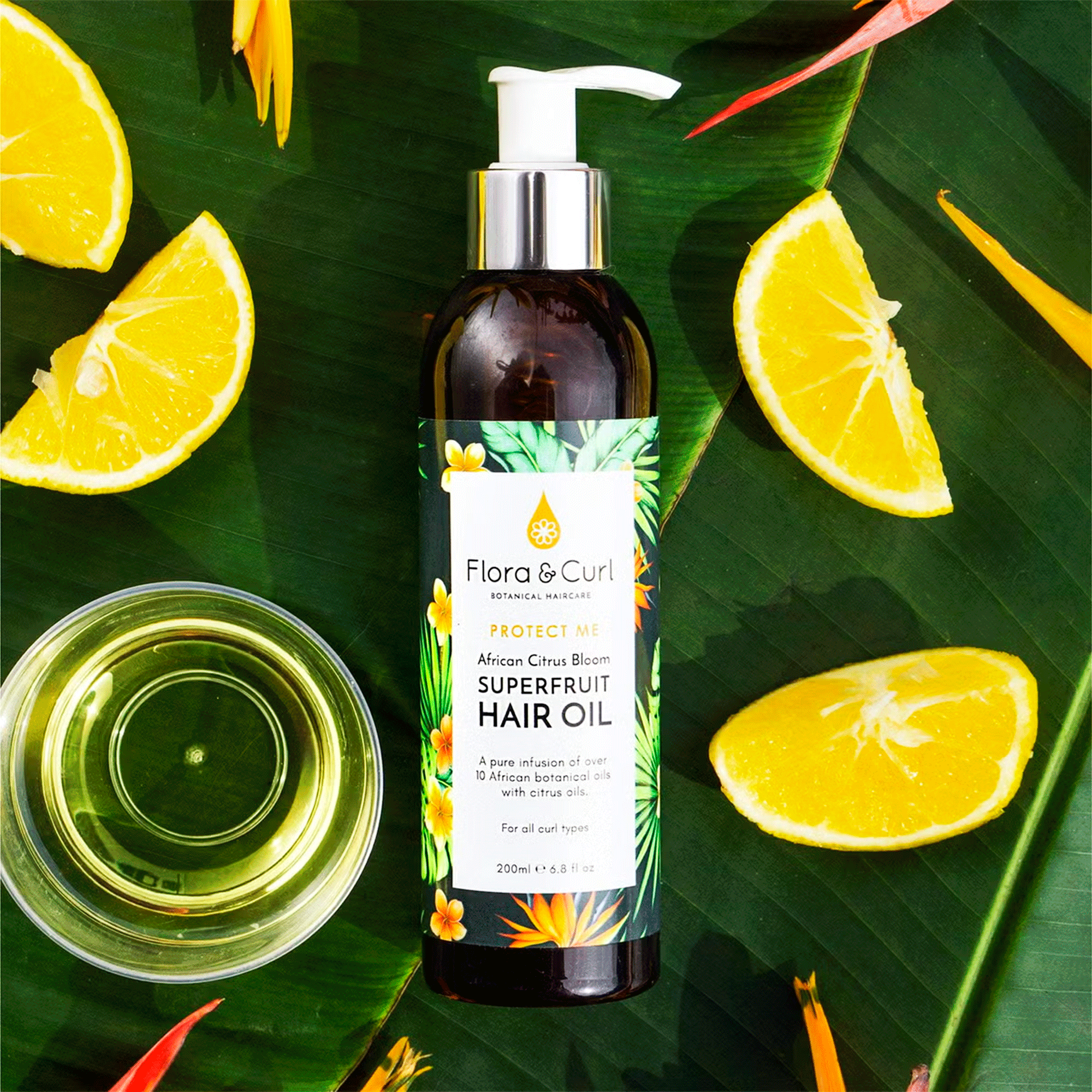 Олія для волосся Flora Curl Protect Me African Citrus Superfruit Hair Oil