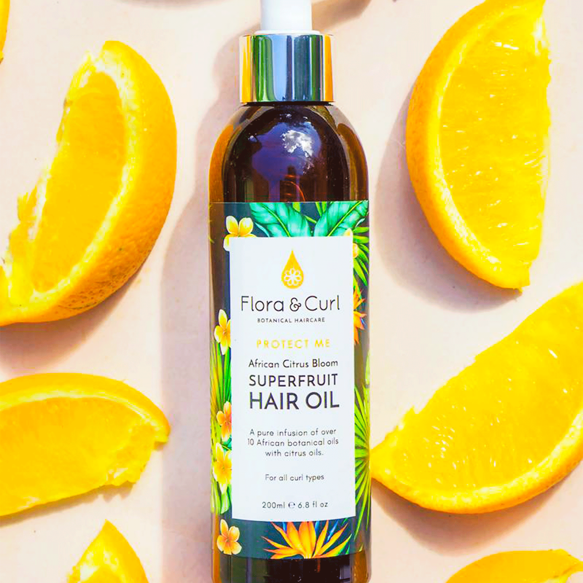 Олія для волосся Flora Curl Protect Me African Citrus Superfruit Hair Oil