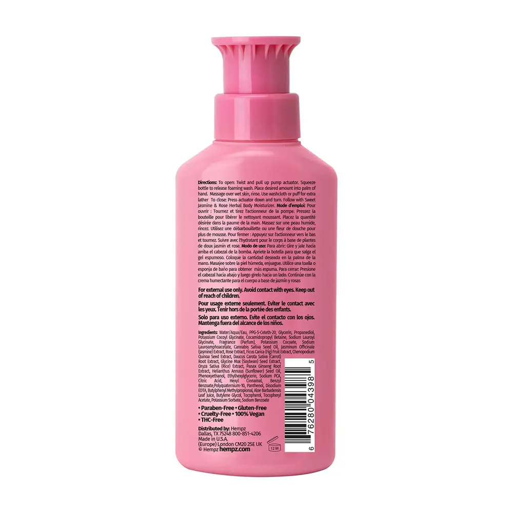 Гель для душу солодкий жасмин і троянда Hempz Sweet Jasmine & Rose Collagen Infused Herbal Foaming Body Wash
