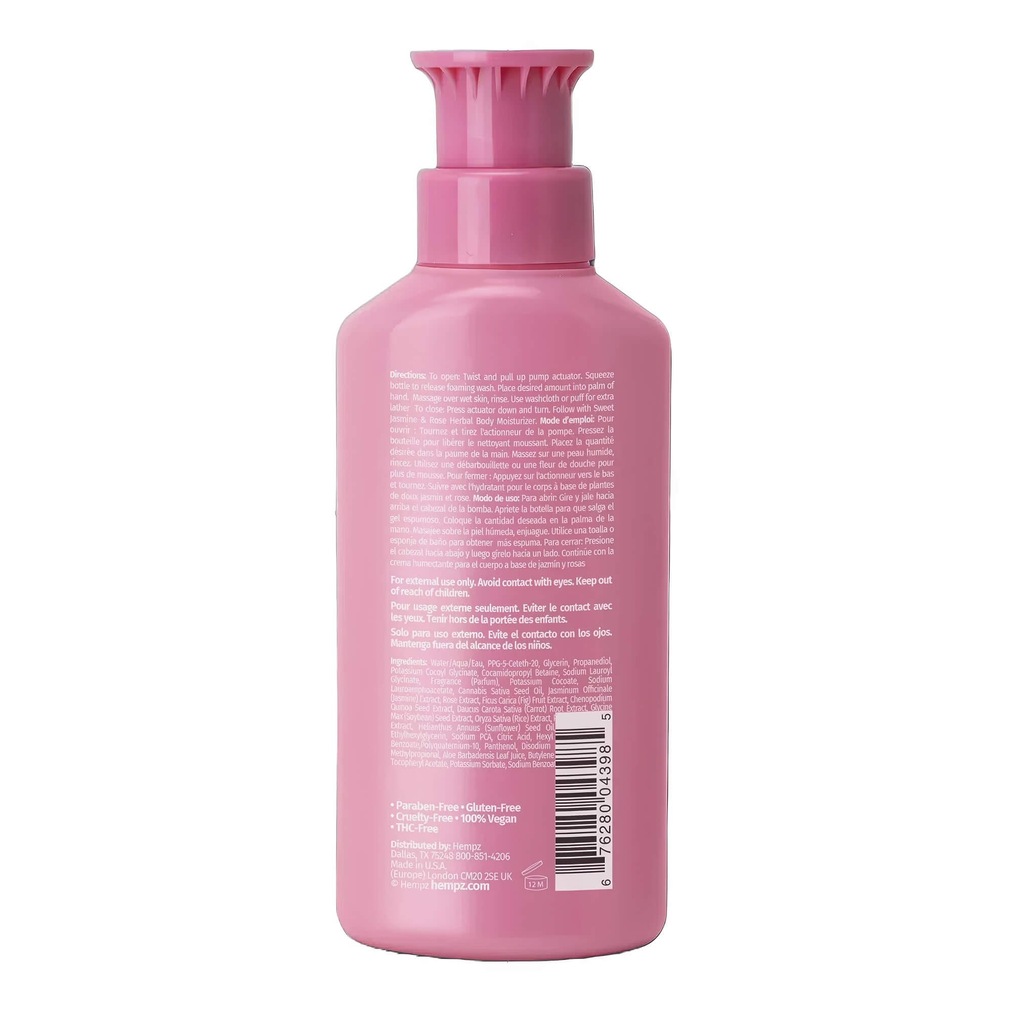 Гель для душа сладкий жасмин и роза Hempz Sweet Jasmine & Rose Collagen Infused Herbal Foaming Body Wash