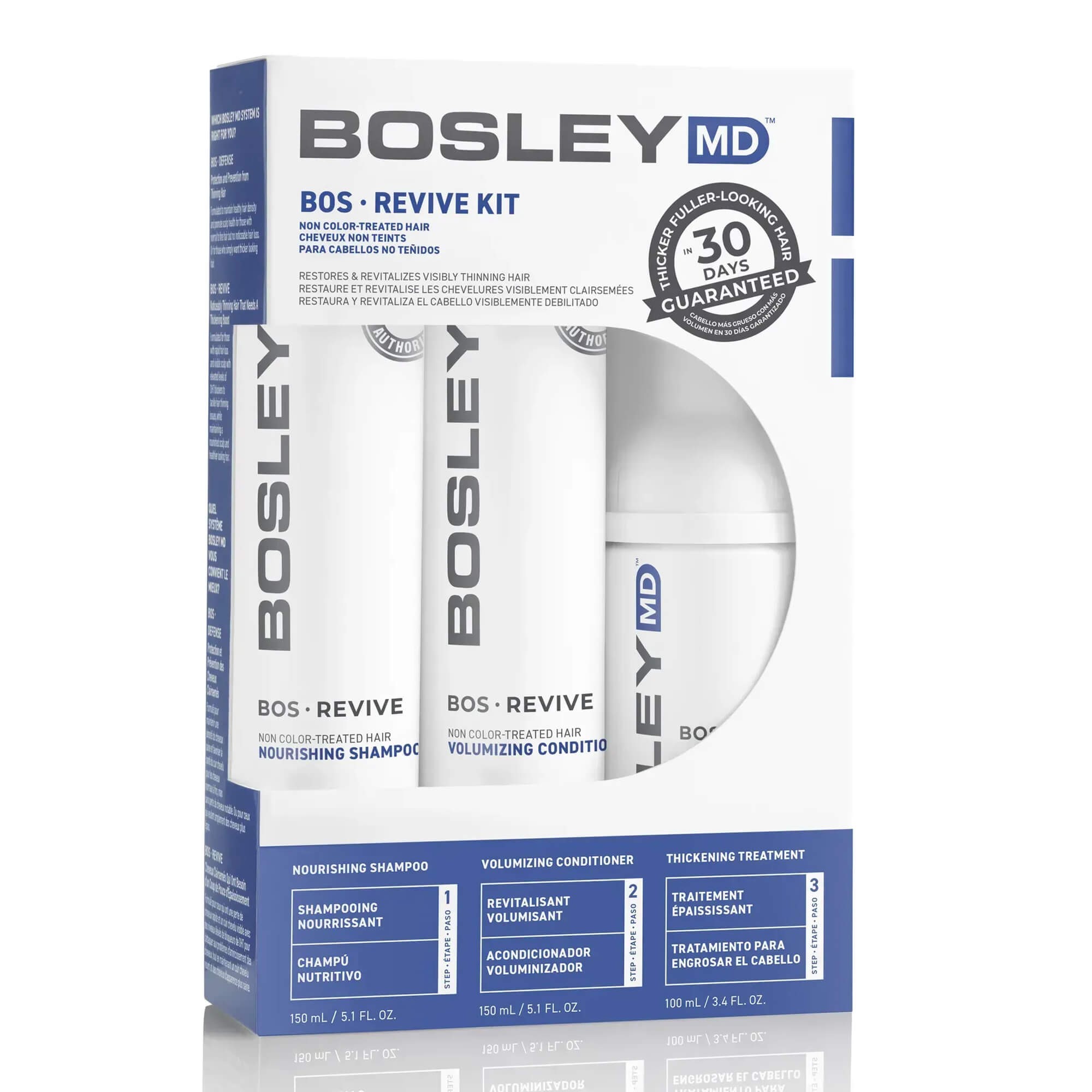 Набор для восстановления утонченных неокрашенных волос Bosley MD BOS Revive Kit