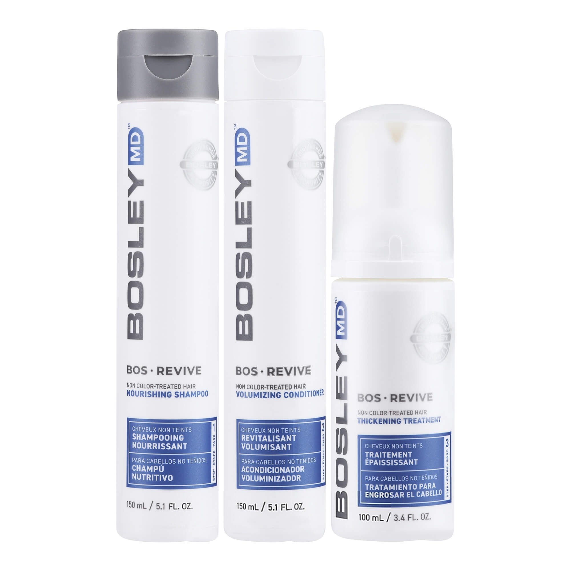 Набор для восстановления утонченных неокрашенных волос Bosley MD BOS Revive Kit