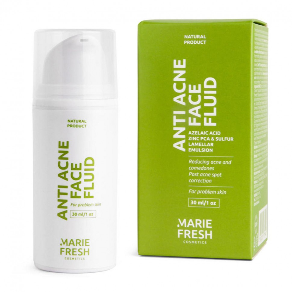 Анти-акне крем-флюїд з азелаїновою кислотою для проблемної шкіри Marie Fresh Cosmetics Anti-Acne Fluid Cream With Azelaic Acid For Problem Skin