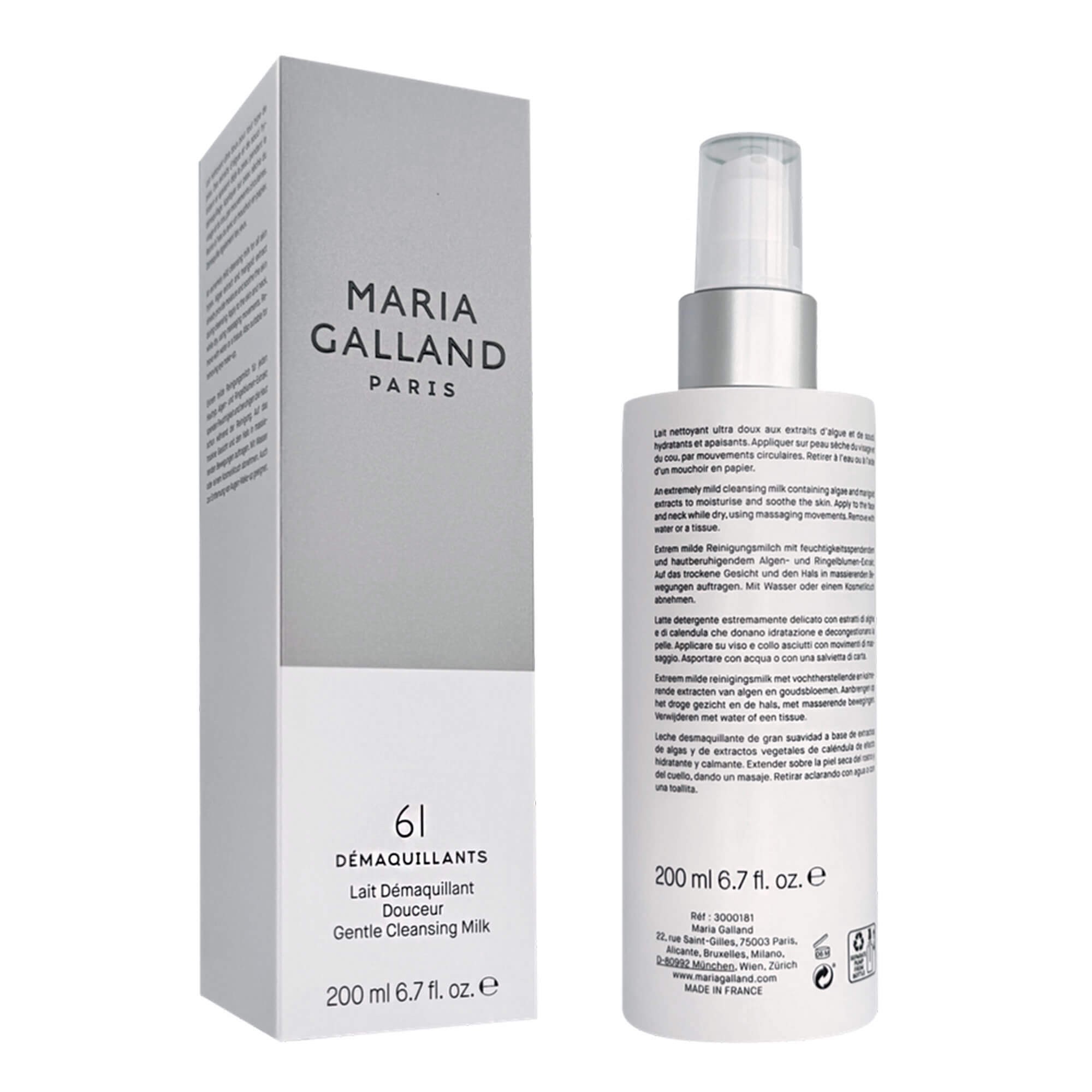 Ніжне очищуюче молочко для обличчя Maria Galland 61 Gentle Cleansing Milk