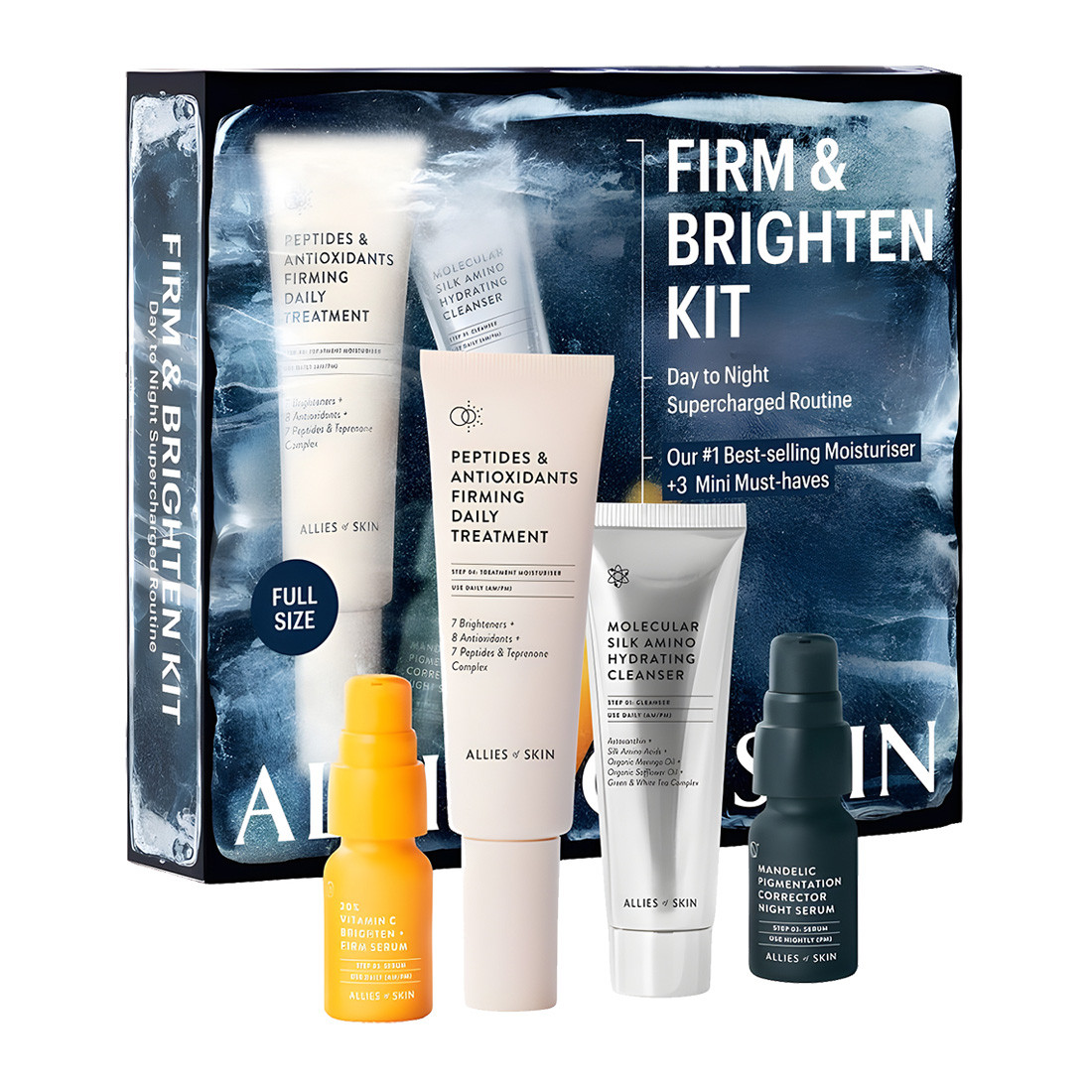 Набір косметики для зміцнення та освітлення шкіри Allies of Skin Firm And Brighten Kit