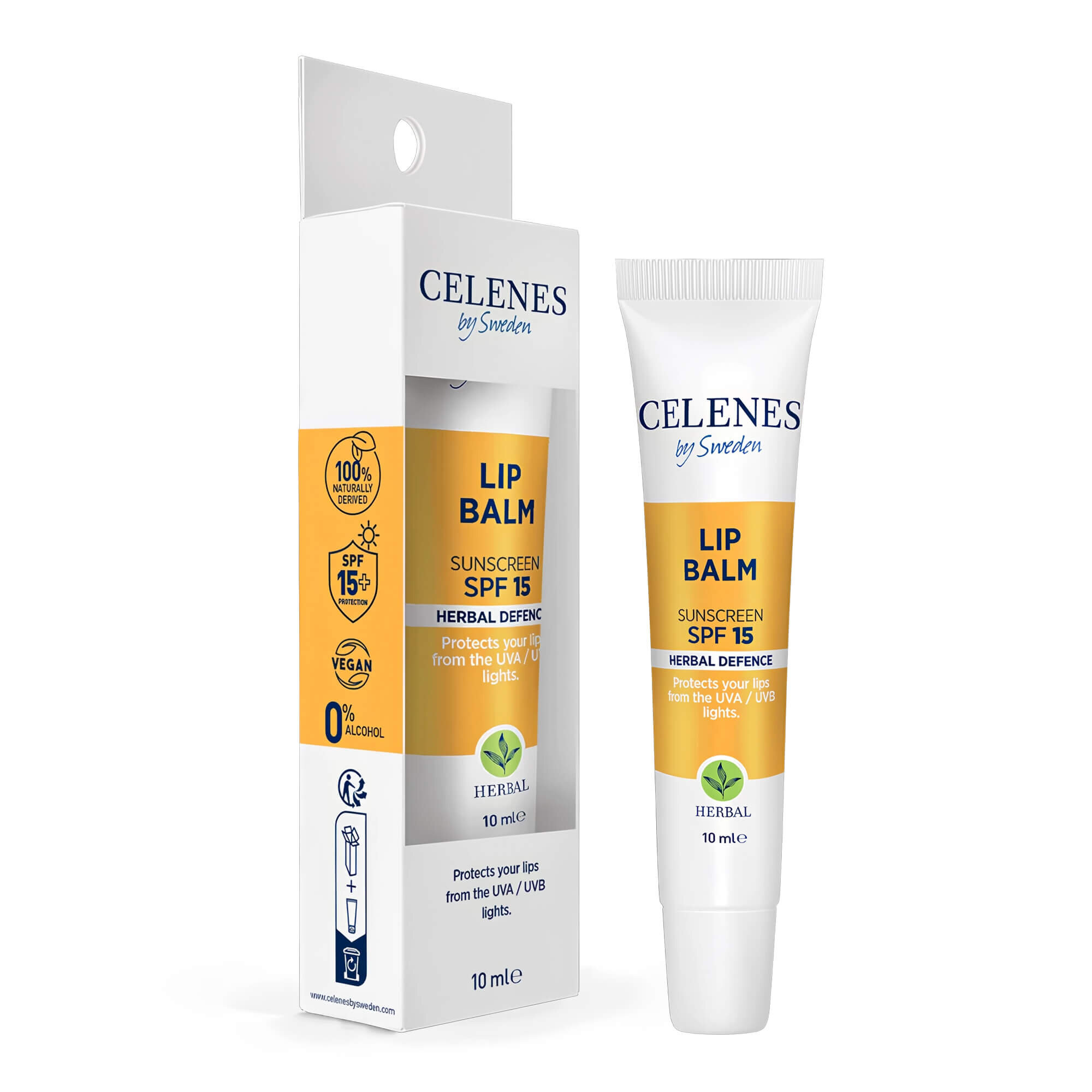 Солнцезащитный бальзам для губ Celenes Herbal Defence Lip Balm With Sunscreen SPF 15
