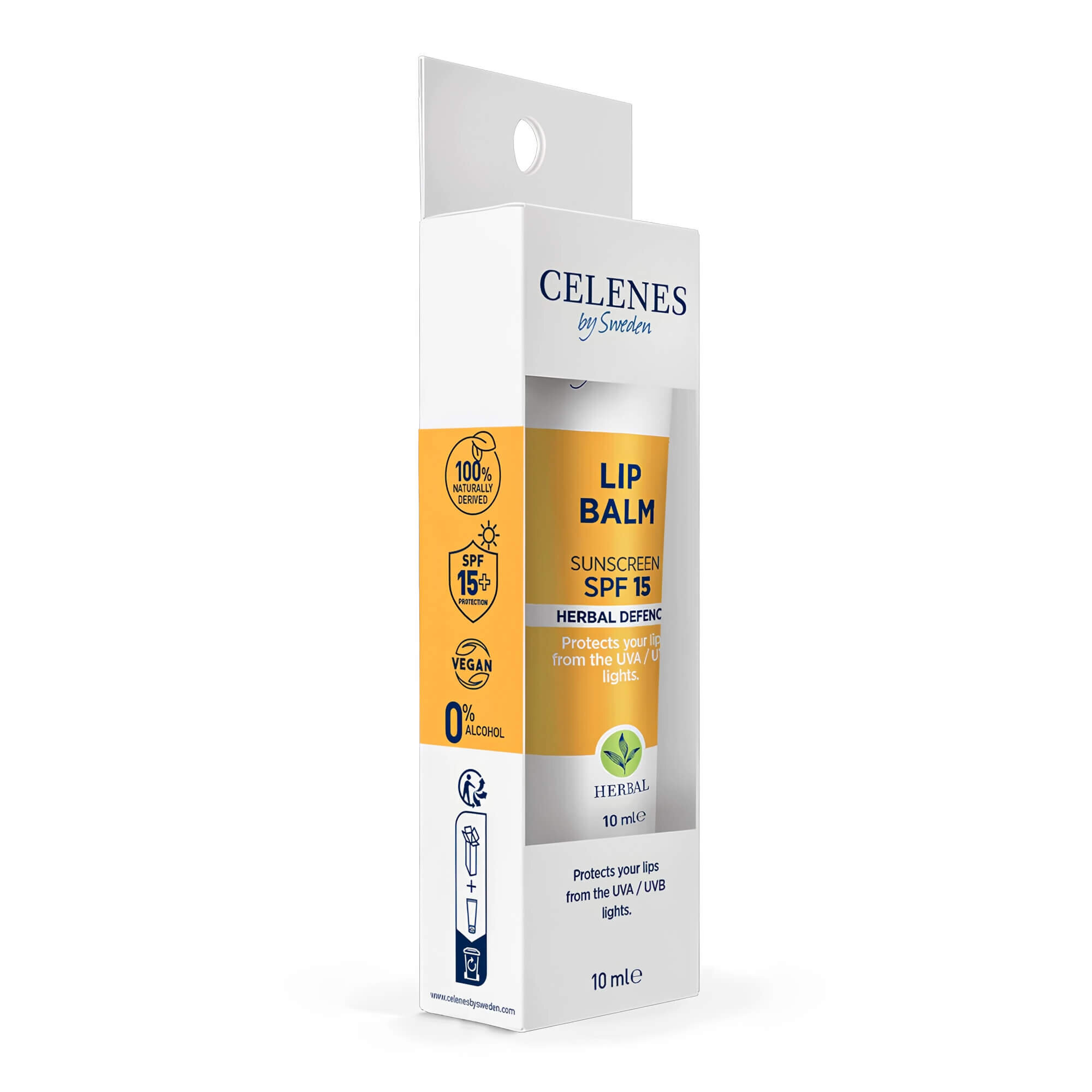 Солнцезащитный бальзам для губ Celenes Herbal Defence Lip Balm With Sunscreen SPF 15