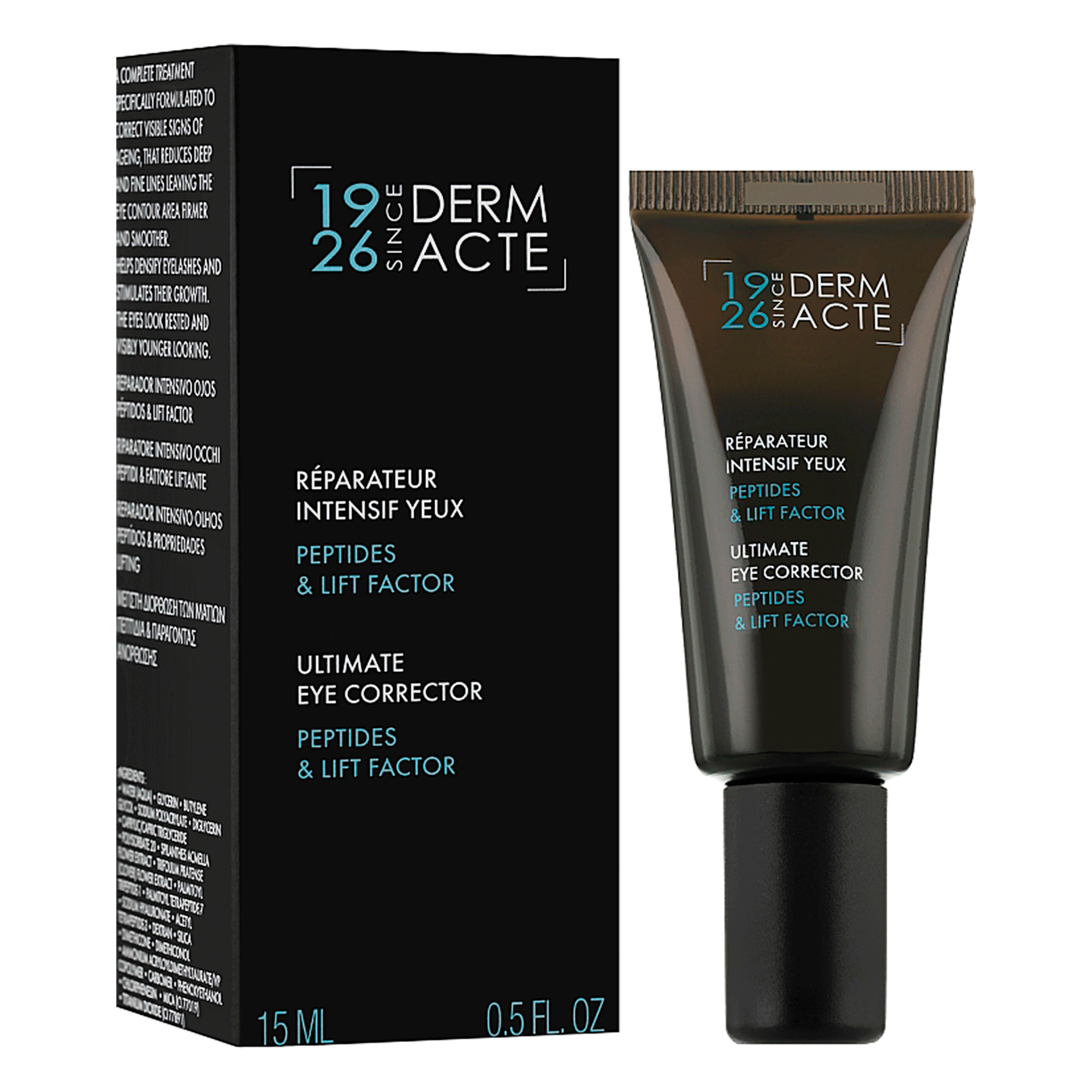 Коригувальний крем для зони навколо очей з пептидами Academie Derm Acte Ultimate Eye Corrector