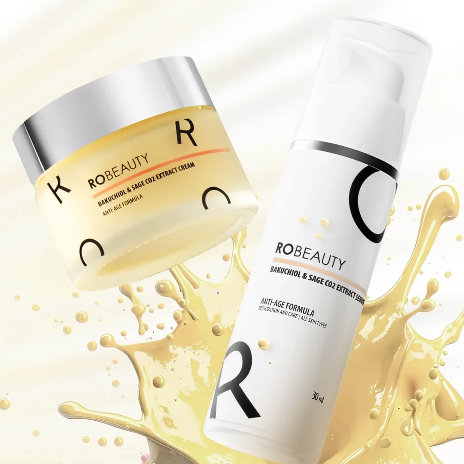 Освітлююча сироватка з бакучіолом проти зморшок Robeauty Me Bakuchiol and Sage CO2 Extract Serum for Wrinkles