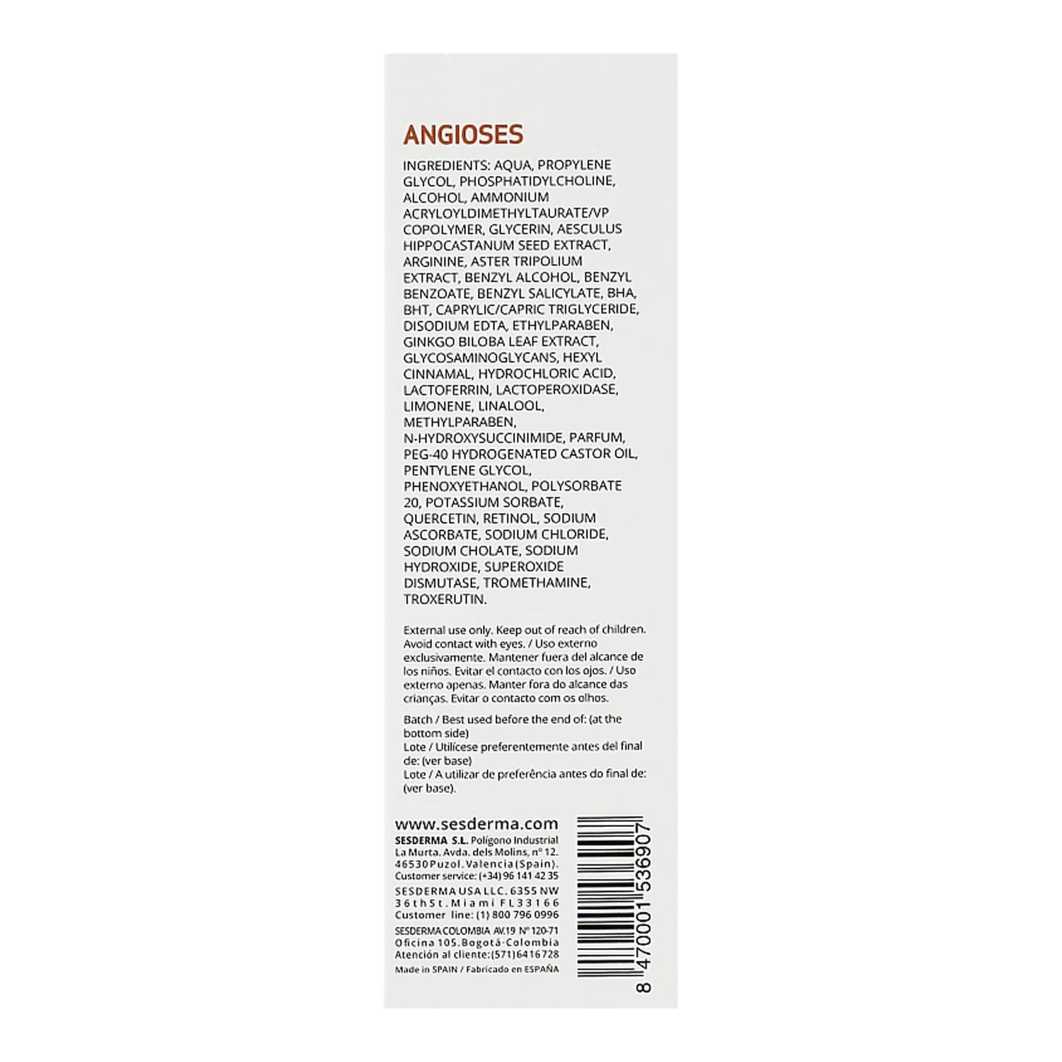 Sesderma Angioses Gel Украина