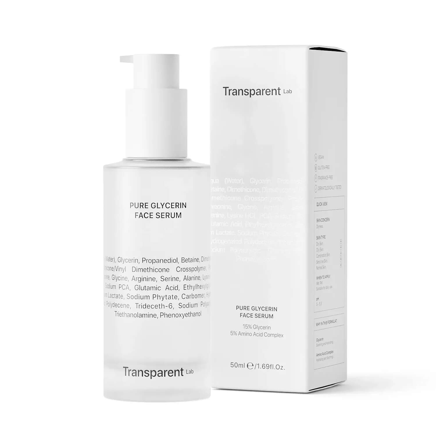 pure glycerin face serum transparent lab