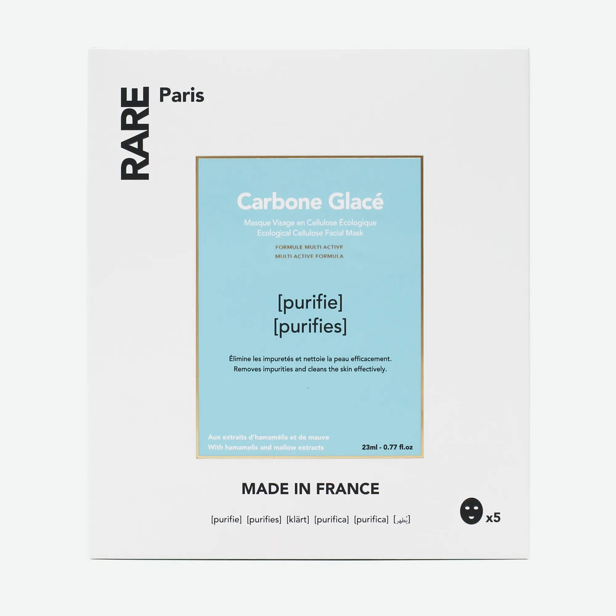Очищающая маска для лица RARE Paris Carbone Glace Purifying Face Mask