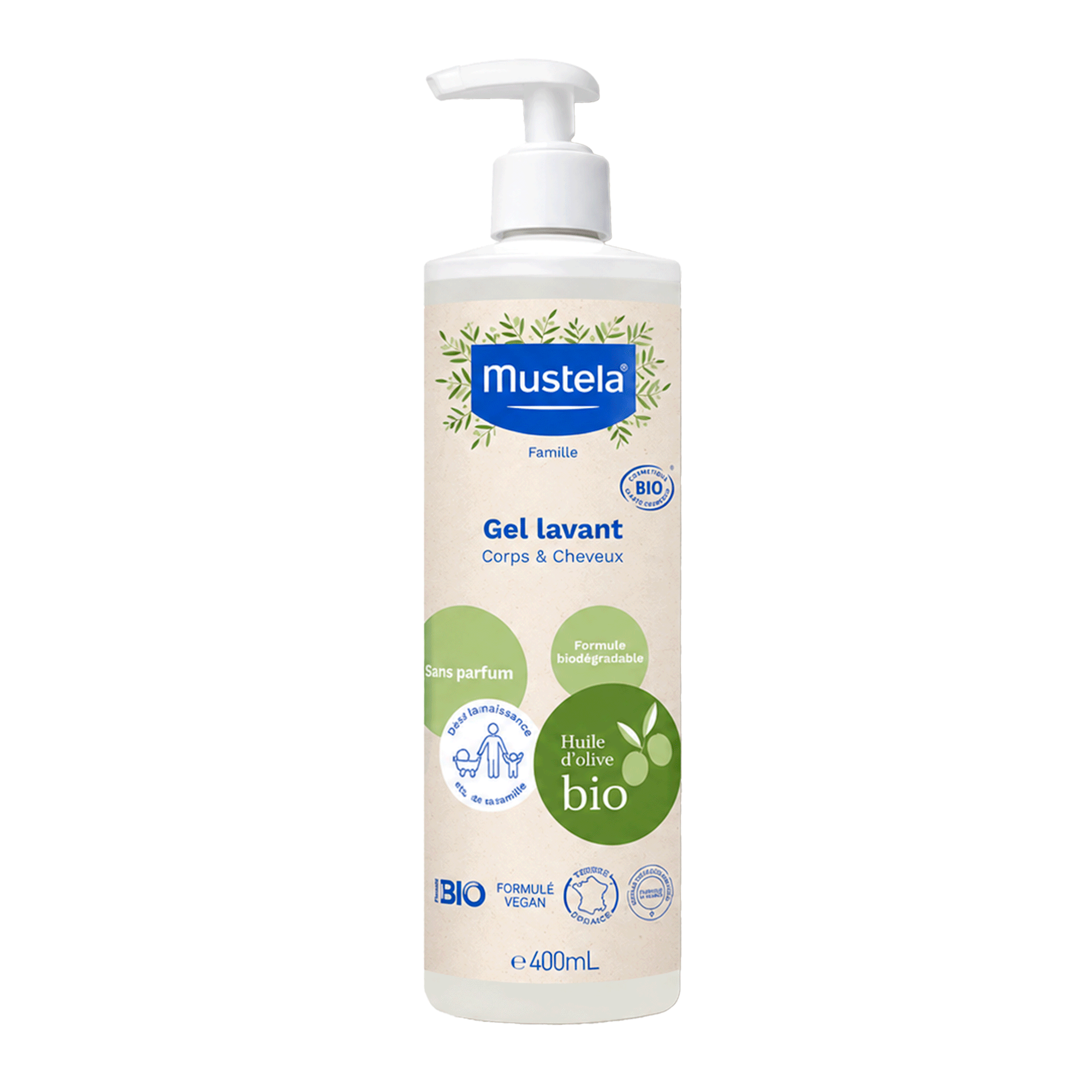 ель для мытья тела и волос Mustela Certified Organic Cleansing Gel Body & Hair