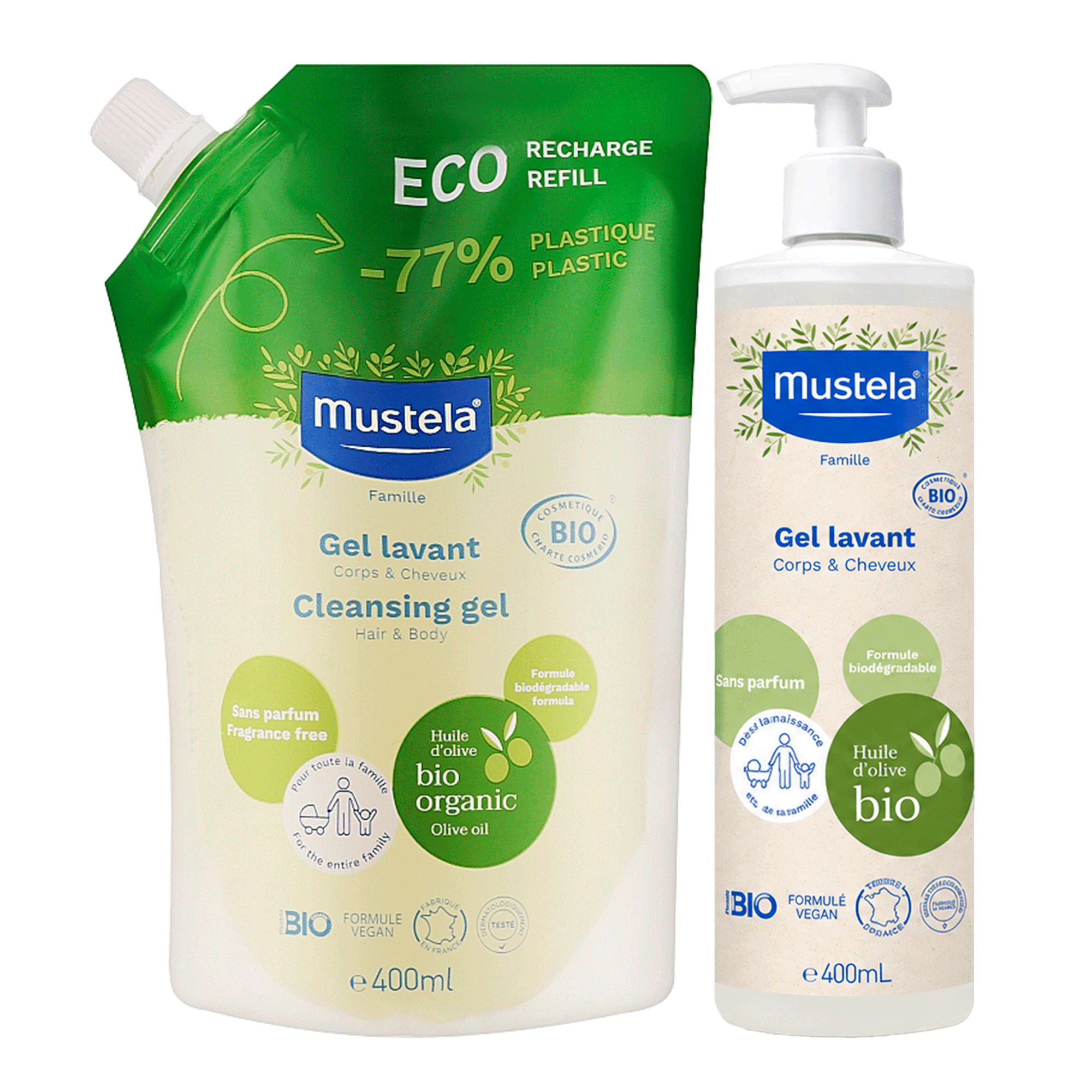 ель для мытья тела и волос Mustela Certified Organic Cleansing Gel Body & Hair