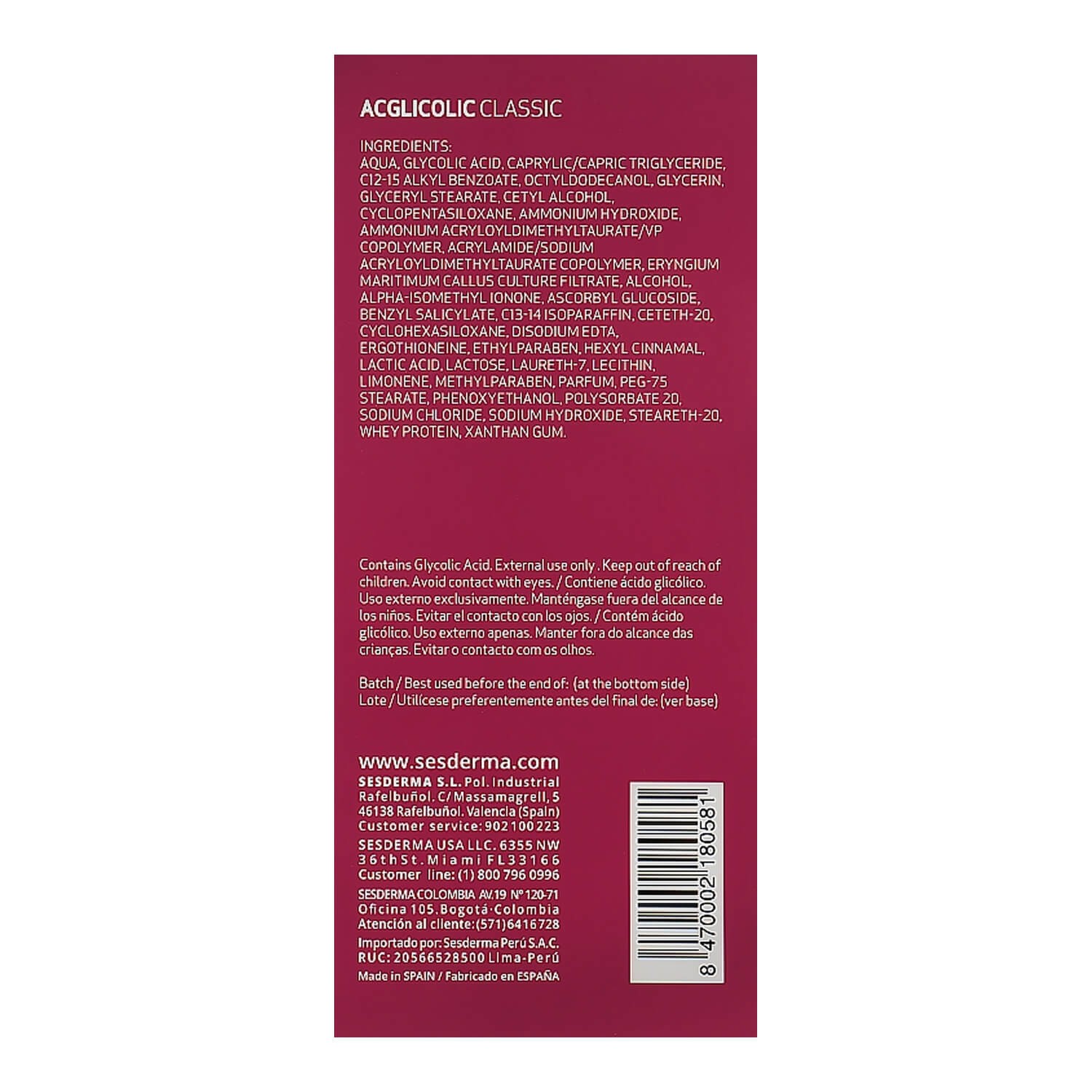 sesderma acglicolic classic body milk цена