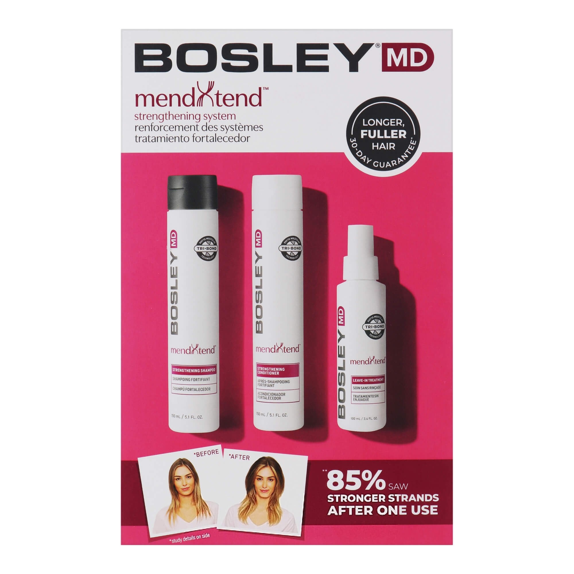 Набір для зміцнення та живлення волосся Bosley MD MendXtend Strengthening System